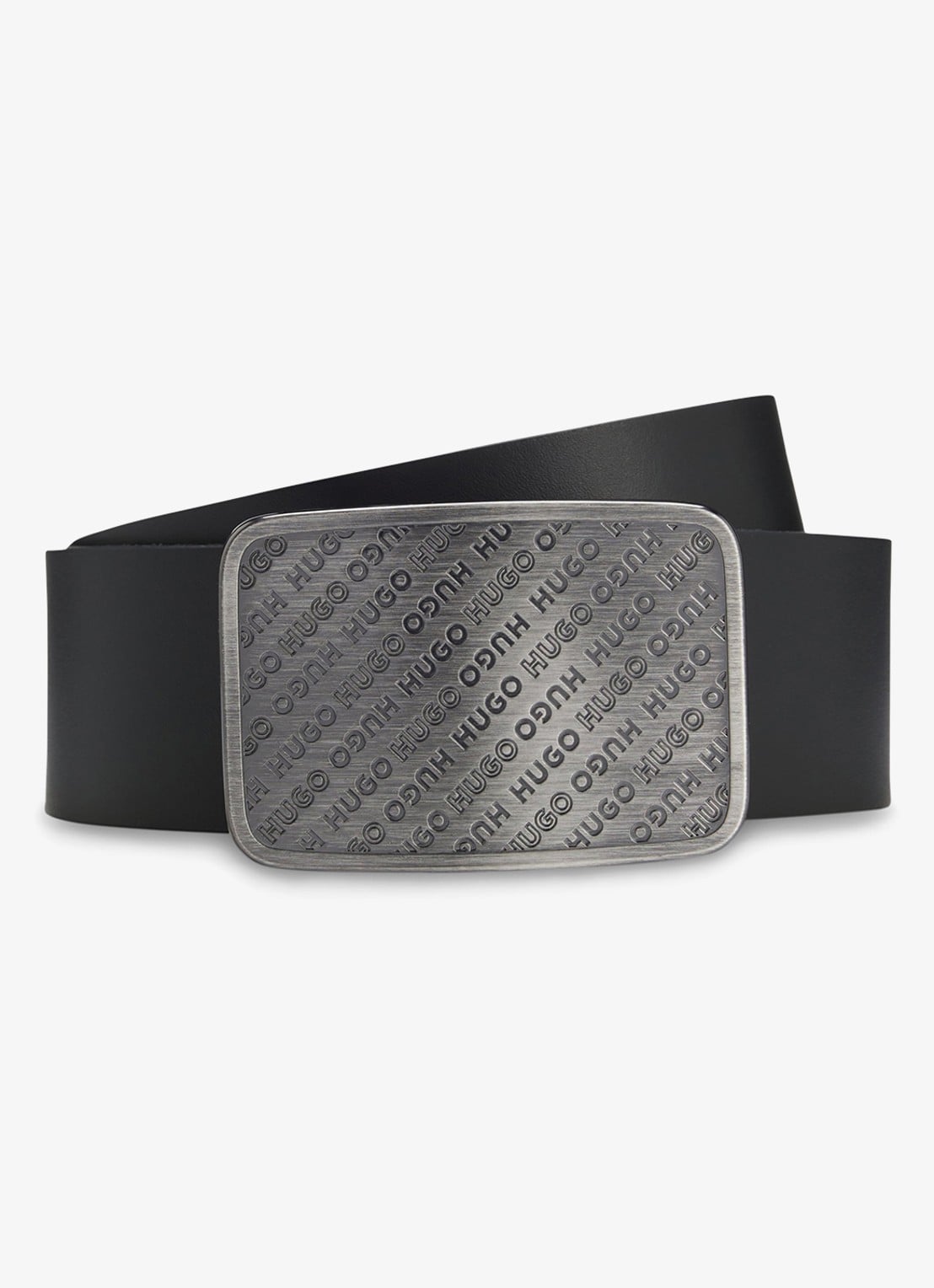 HUGO Giacob_Sz40 riem met logo - voorkant black-002 / zwart