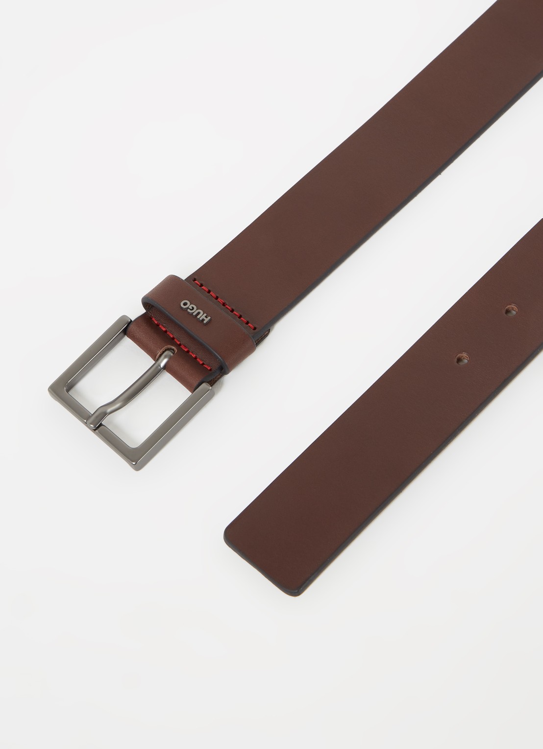 HUGO Giove riem van leer - detail donkerbruin