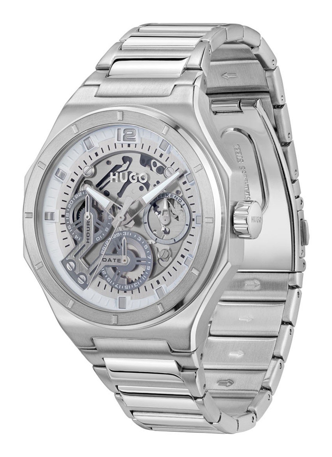 HUGO #Grail Skeleton horloge HU1530377 - detail 2 zilver