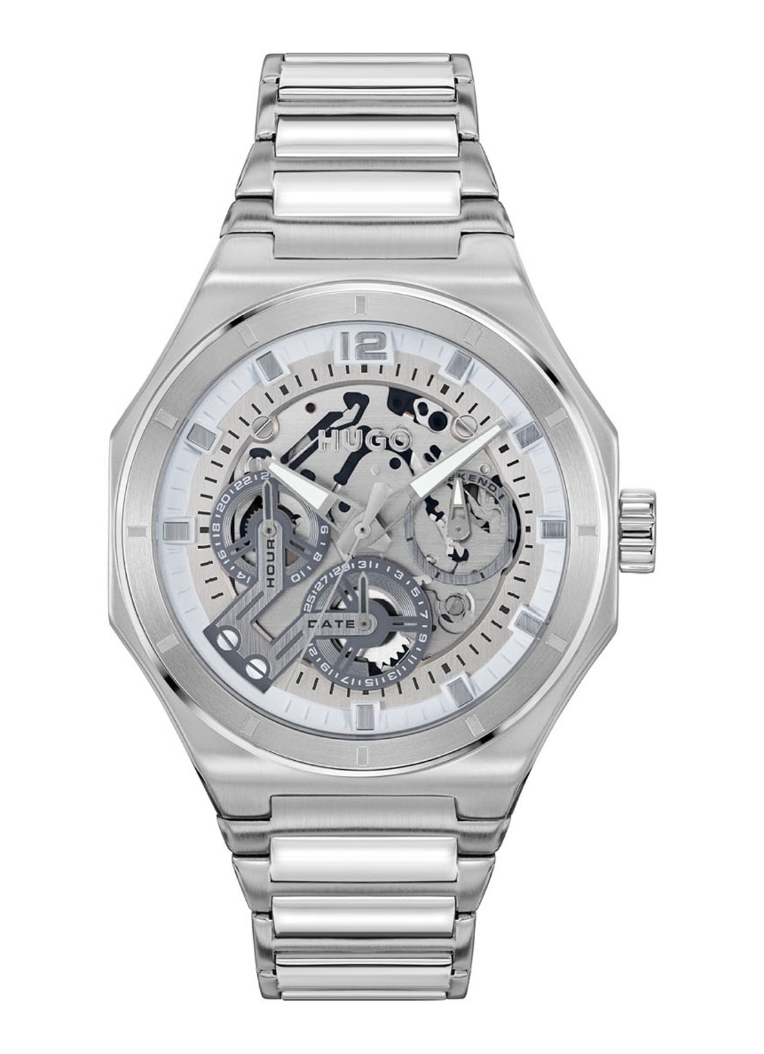 HUGO #Grail Skeleton horloge HU1530377 - voorkant zilver