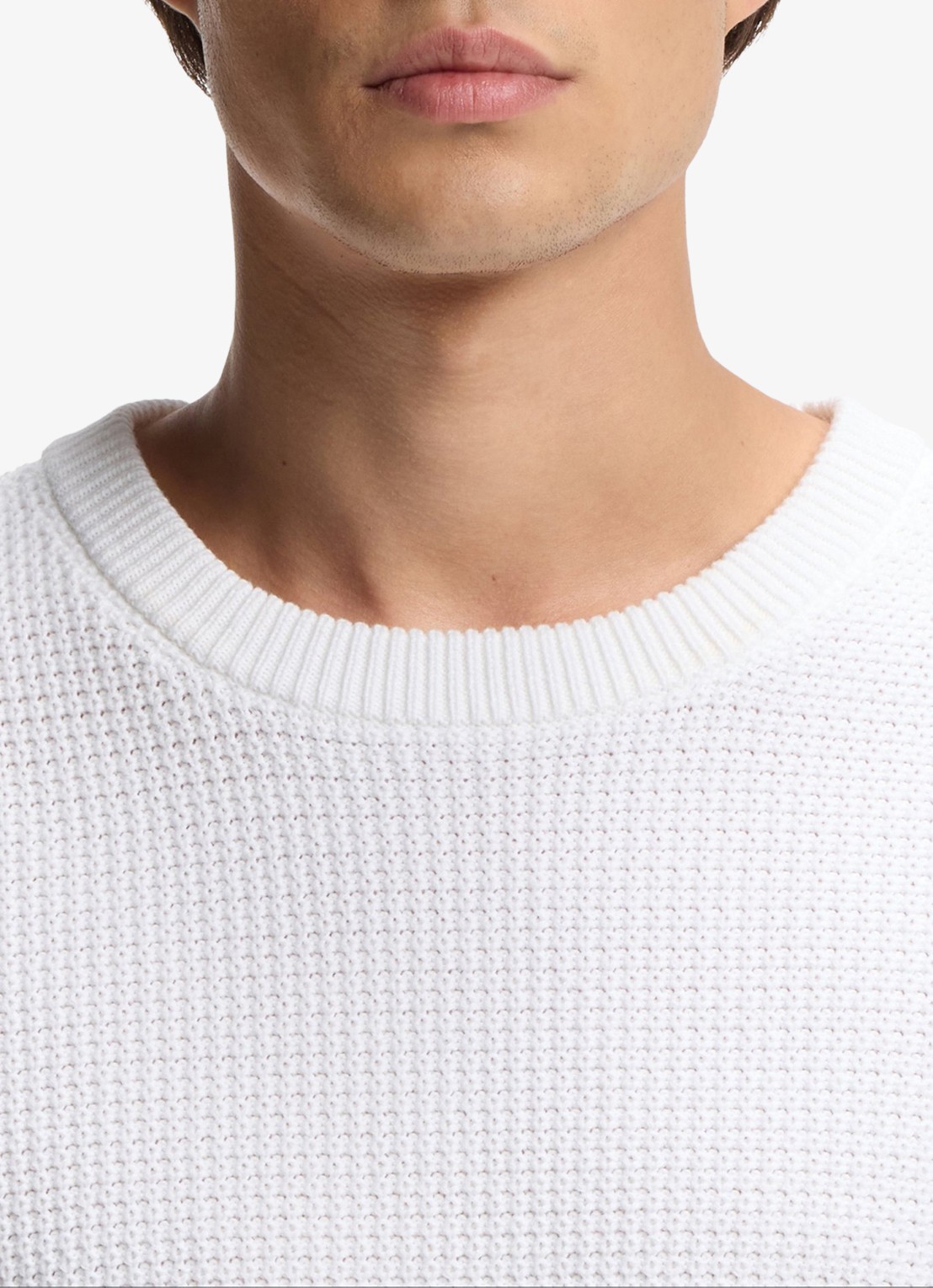 HUGO Grofgebreide trui met structuur - detail 5 creme