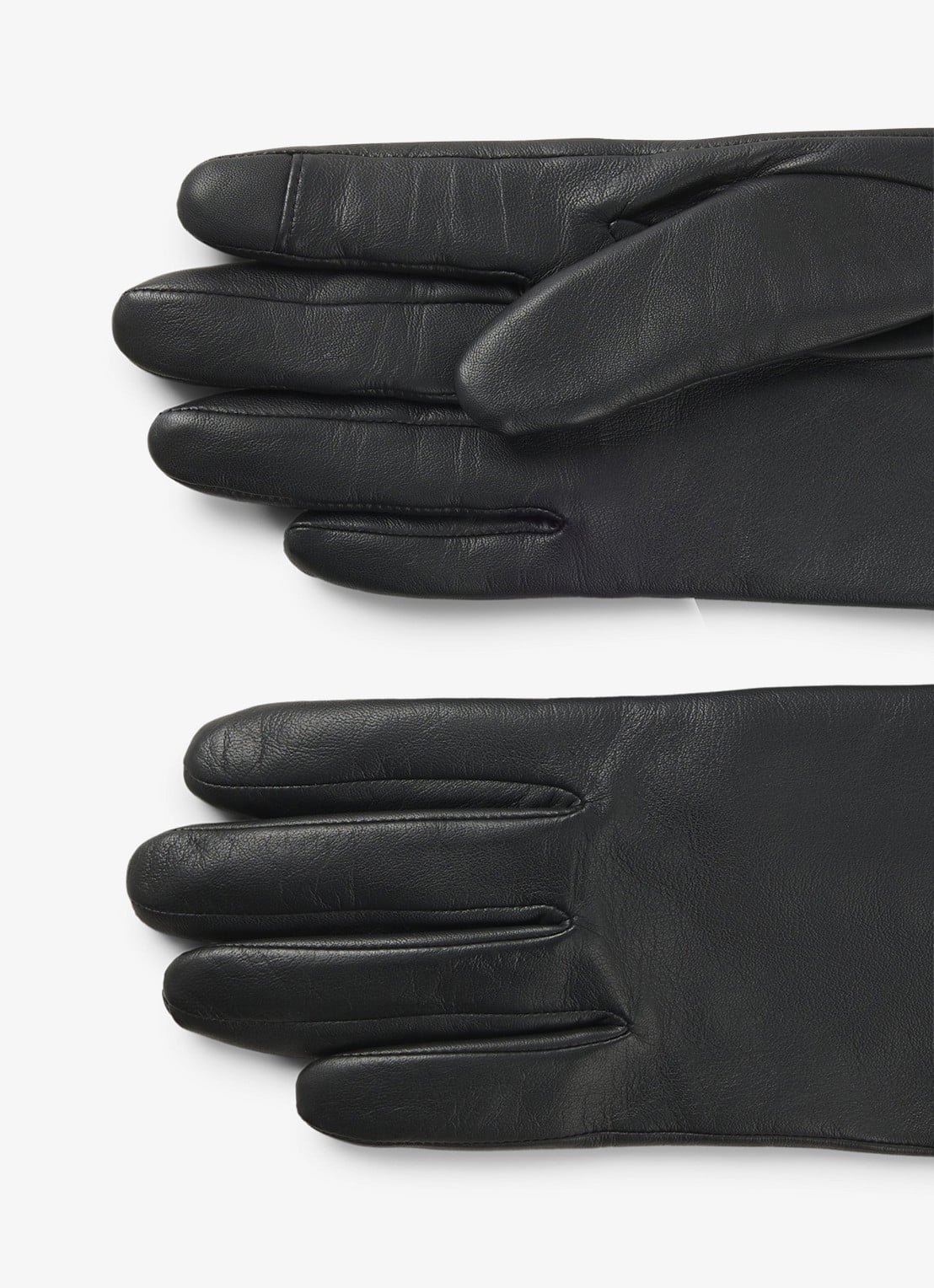 HUGO Handschoenen van leer - detail zwart