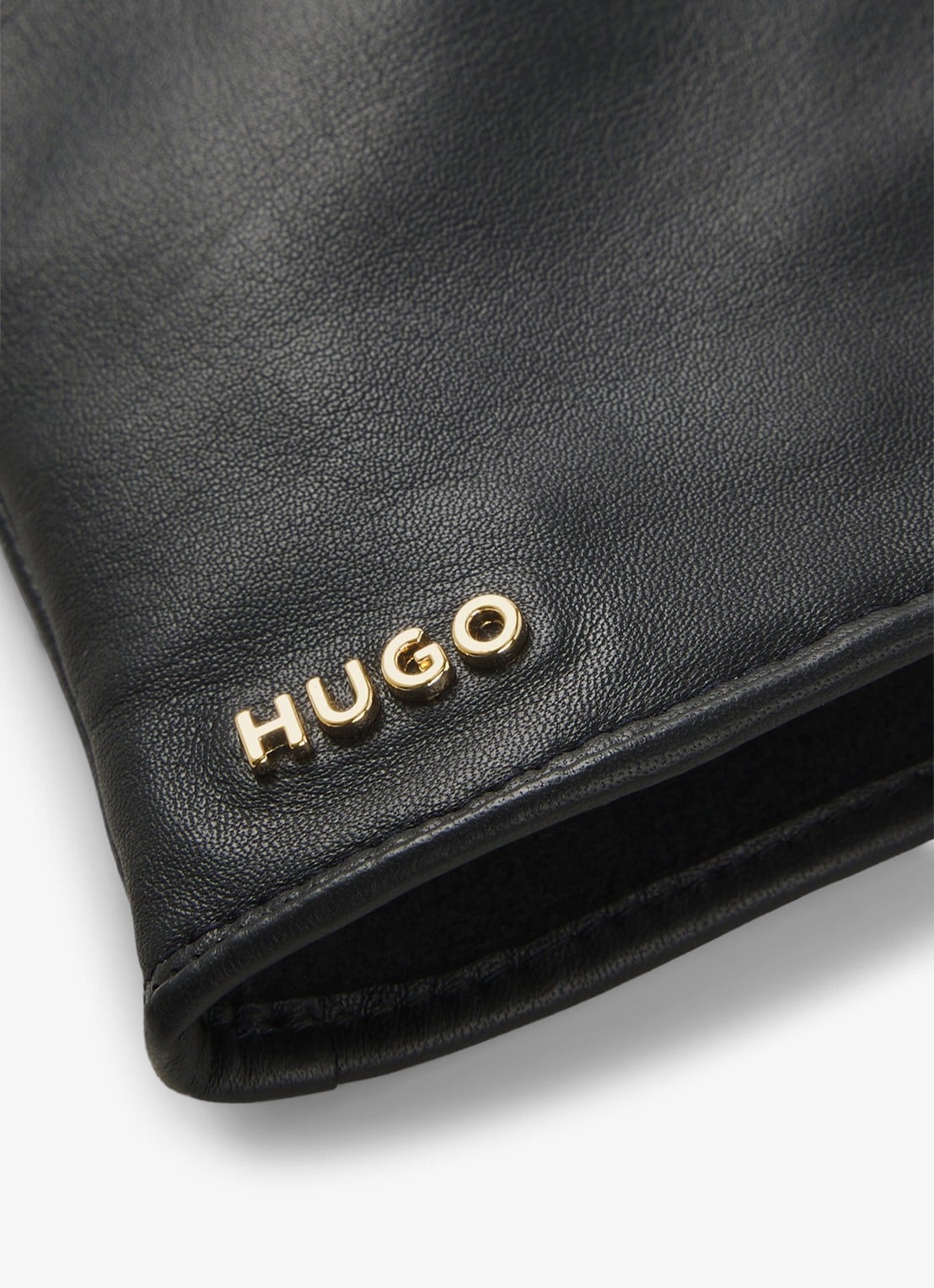 HUGO Handschoenen van leer - detail 2 zwart