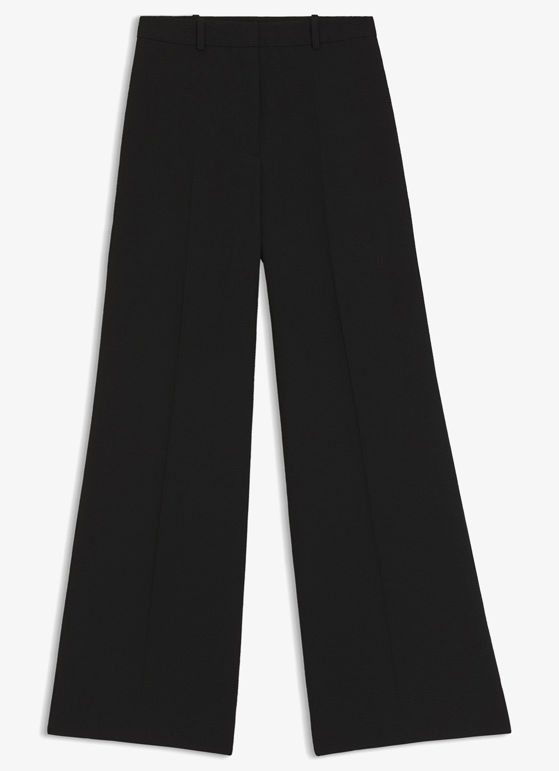 HUGO Hasmina high waist wide fit pantalon met textuur - voorkant 5 black-001 / zwart