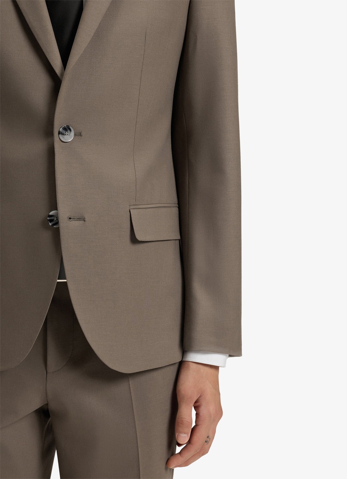 HUGO Henry/Getlin232X slim fit 2-delig pak in wolblend - detail 7 medium grey-032 / grijs