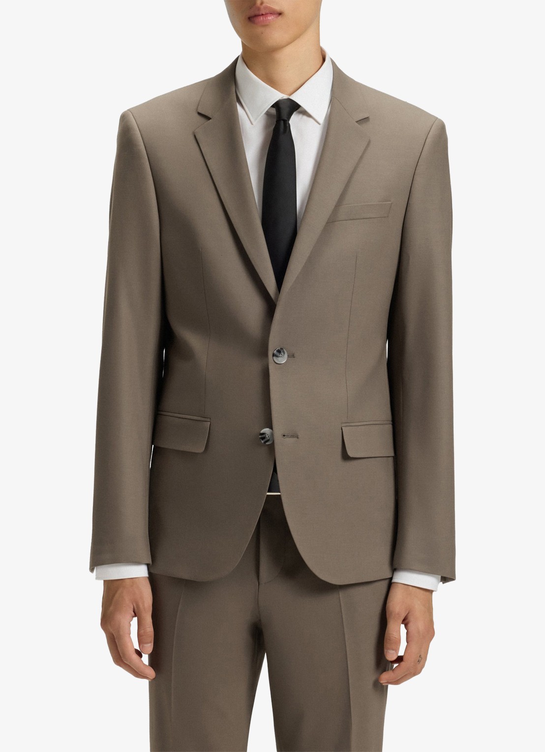 HUGO Henry/Getlin232X slim fit 2-delig pak in wolblend - voorkant 3 medium grey-032 / grijs