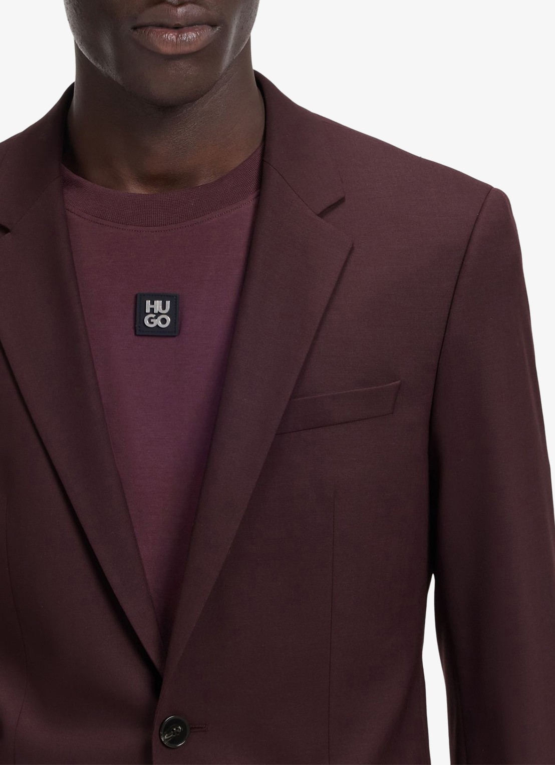 HUGO Henry/Getlin232X slim fit 2-delig pak in wolblend - detail 4 open brown-249