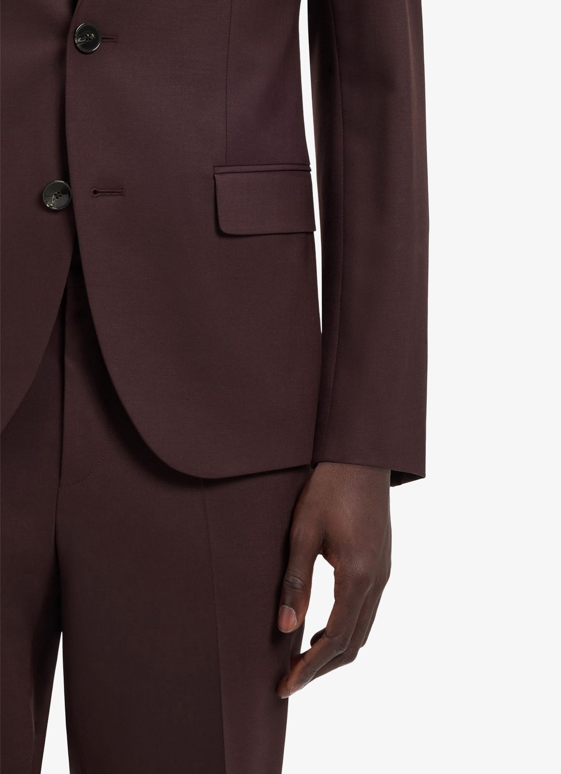 HUGO Henry/Getlin232X slim fit 2-delig pak in wolblend - detail 5 open brown-249
