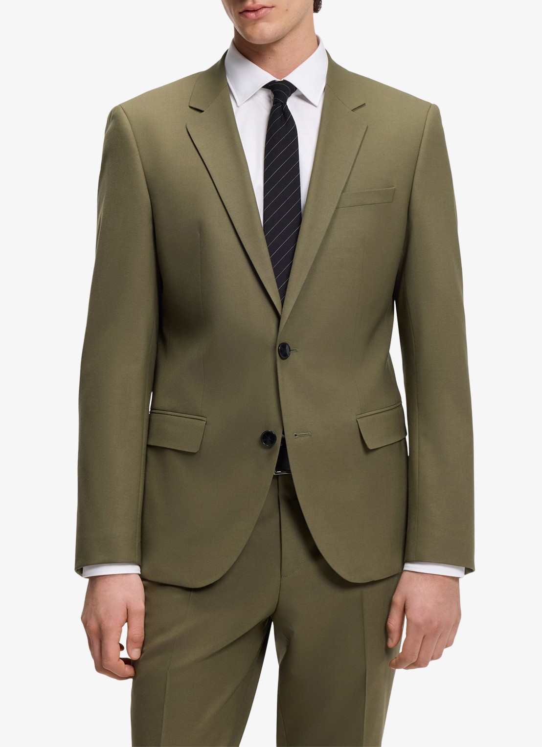 HUGO Henry/Getlin232X slim fit 2-delig pak in wolblend - voorkant 2 groen