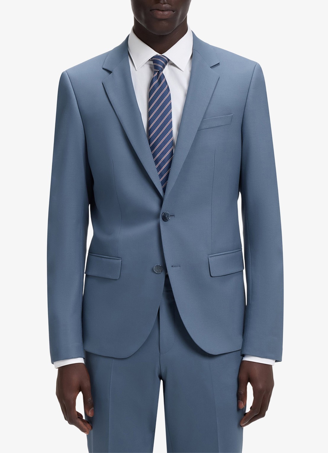 HUGO Henry/Getlin232X slim fit 2-delig pak in wolblend - detail 4 open blue-496