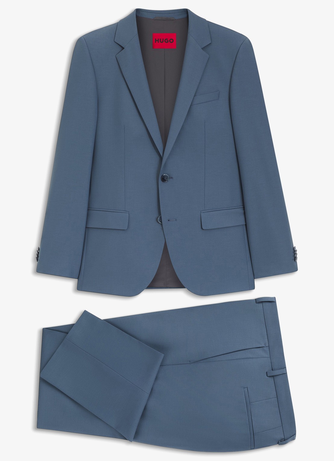 HUGO Henry/Getlin232X slim fit 2-delig pak in wolblend - voorkant open blue-496