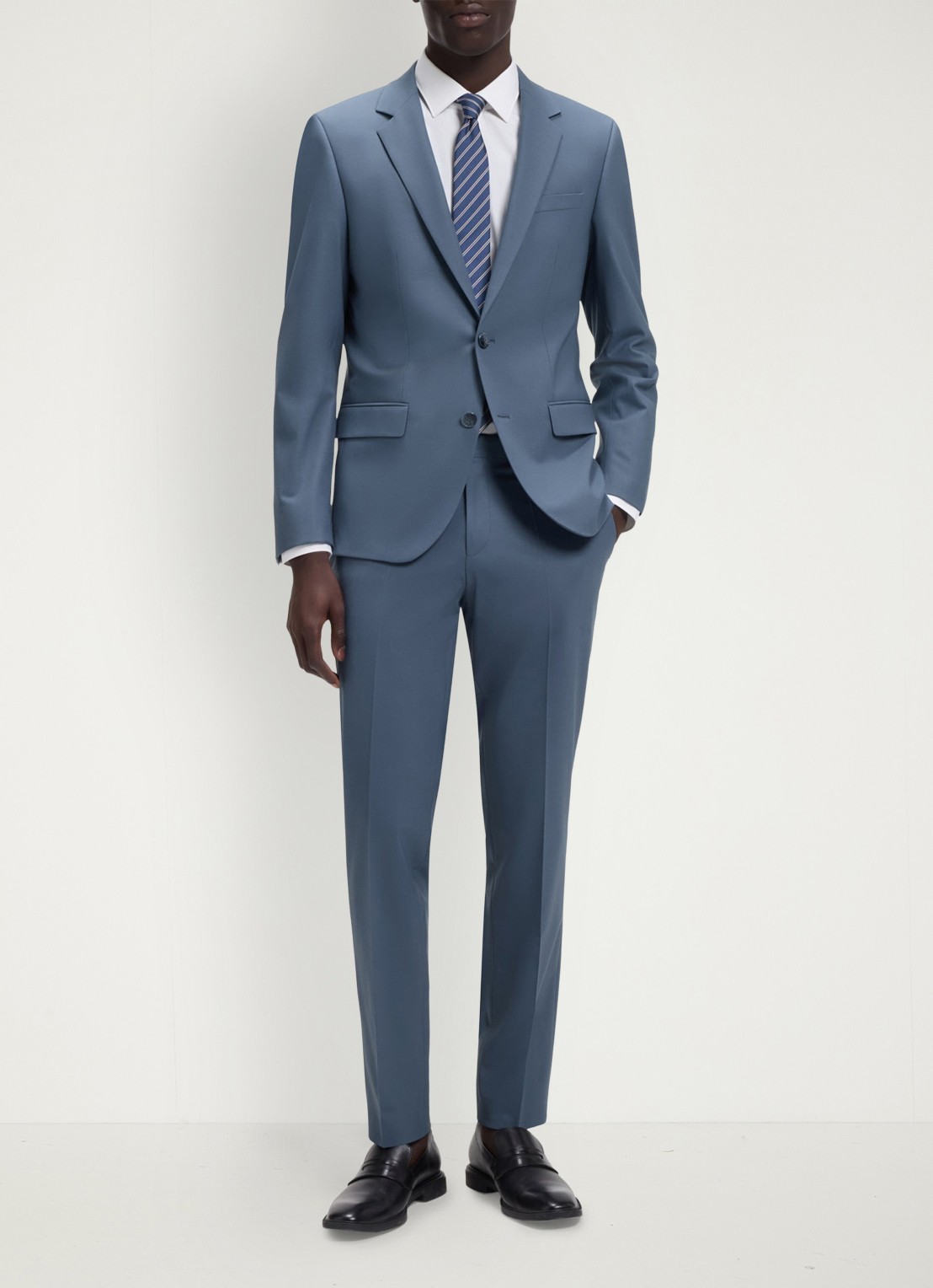 HUGO Henry/Getlin232X slim fit 2-delig pak in wolblend - voorkant 2 open blue-496