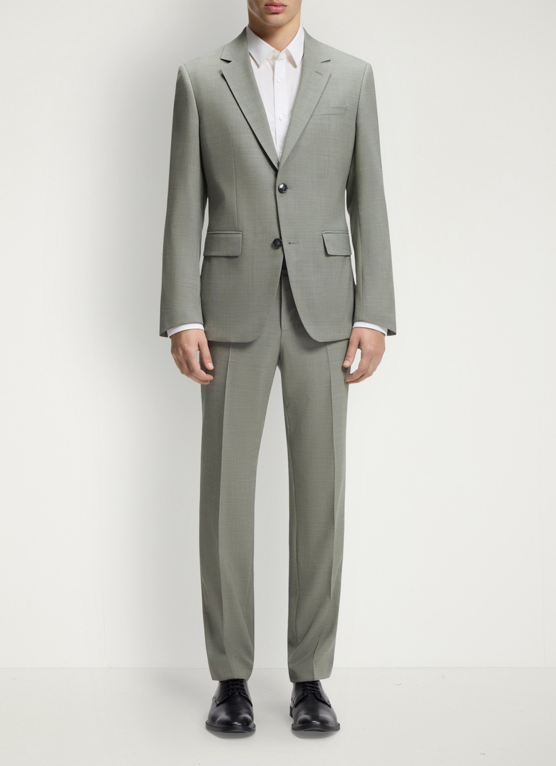 HUGO Henry-Getlin253X slim fit 2-delig pak in wolblend - detail 4 light/pastel green-337 / groen