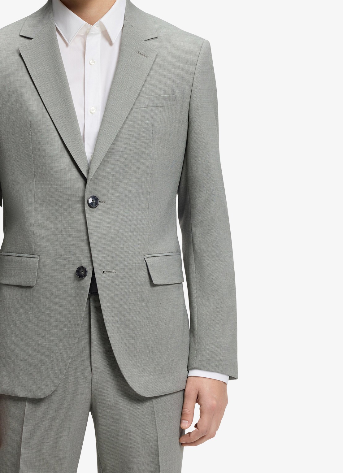 HUGO Henry-Getlin253X slim fit 2-delig pak in wolblend - detail 6 light/pastel green-337 / groen