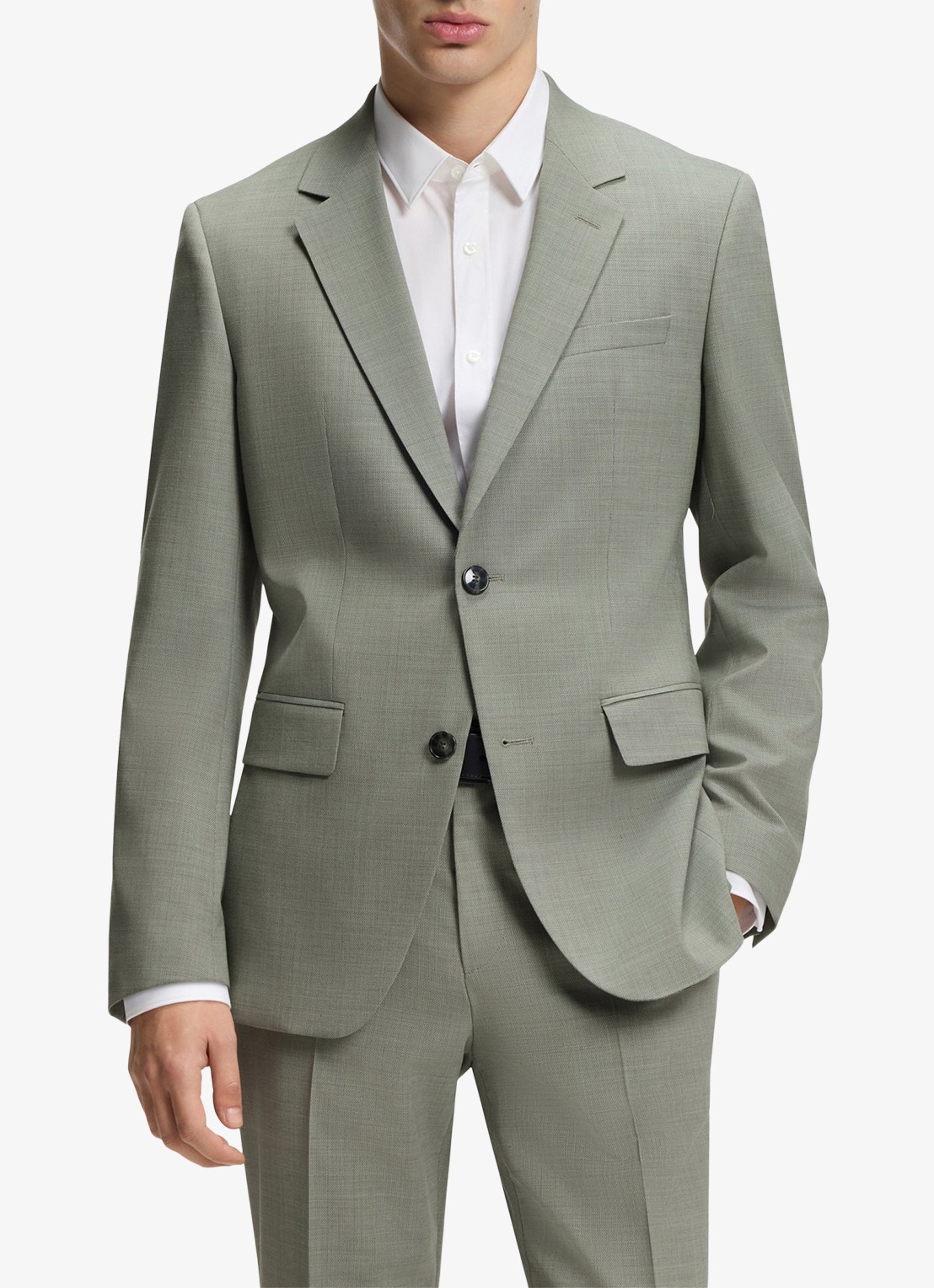 HUGO Henry-Getlin253X slim fit 2-delig pak in wolblend - voorkant 2 light/pastel green-337 / groen
