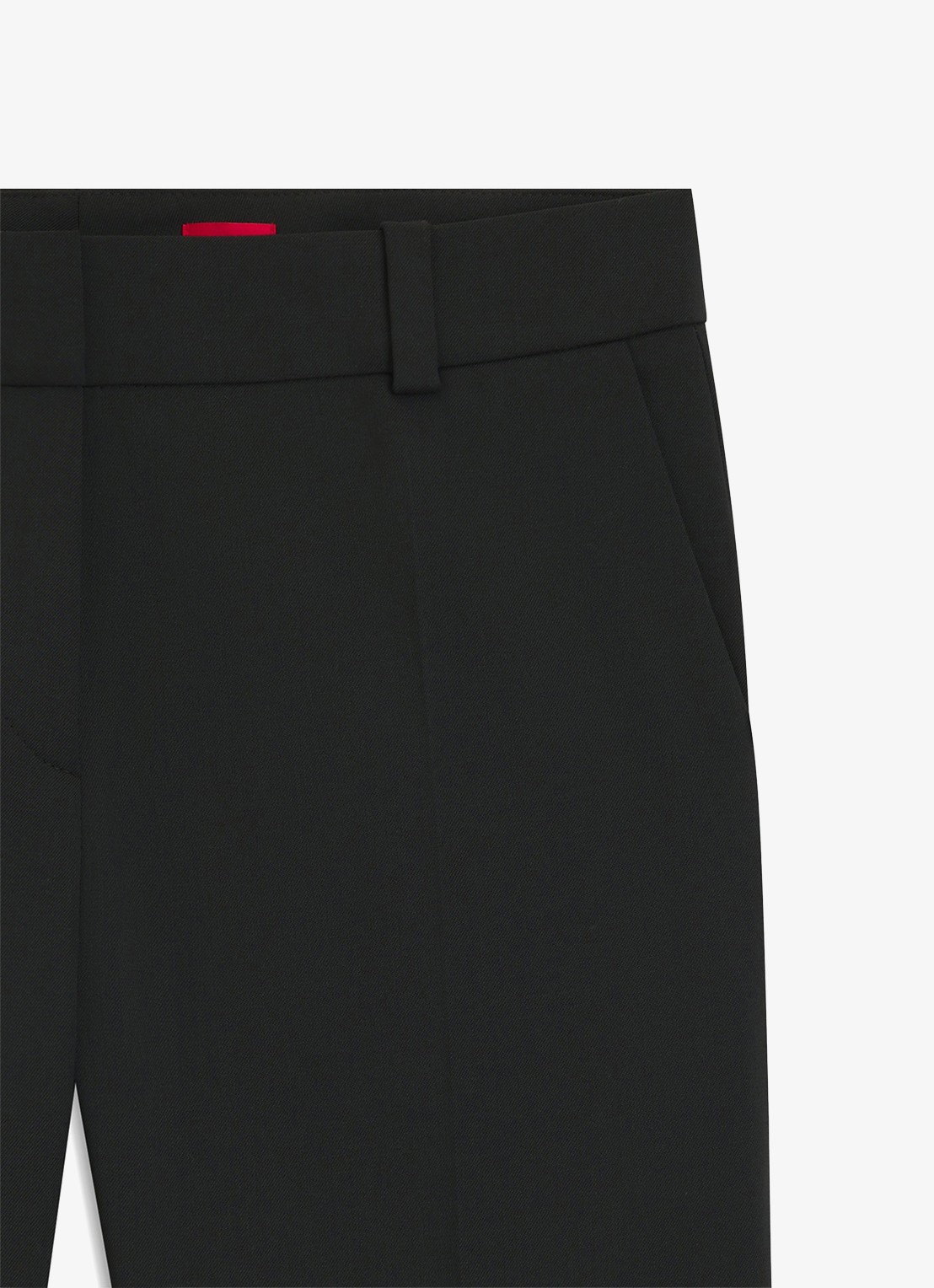 HUGO Hetana mid waist slim fit pantalon in wolblend met steekzakken - detail 6 zwart