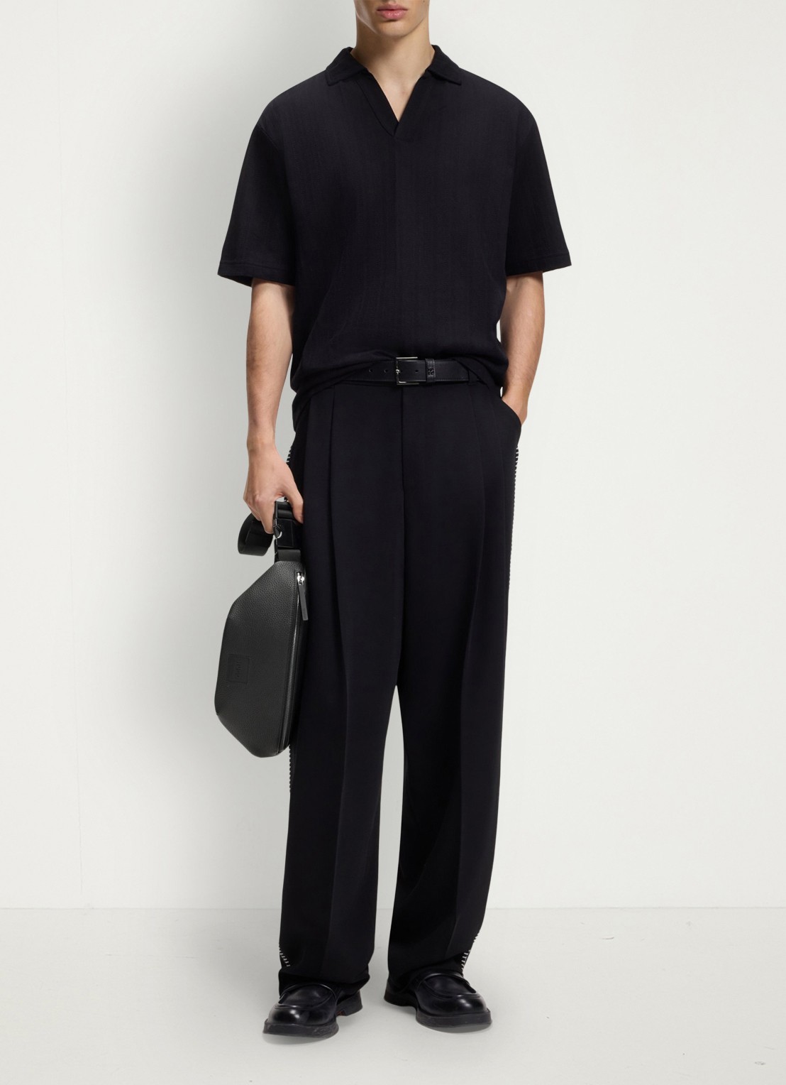 HUGO Heuptas met logo - detail 4 black-002 / zwart