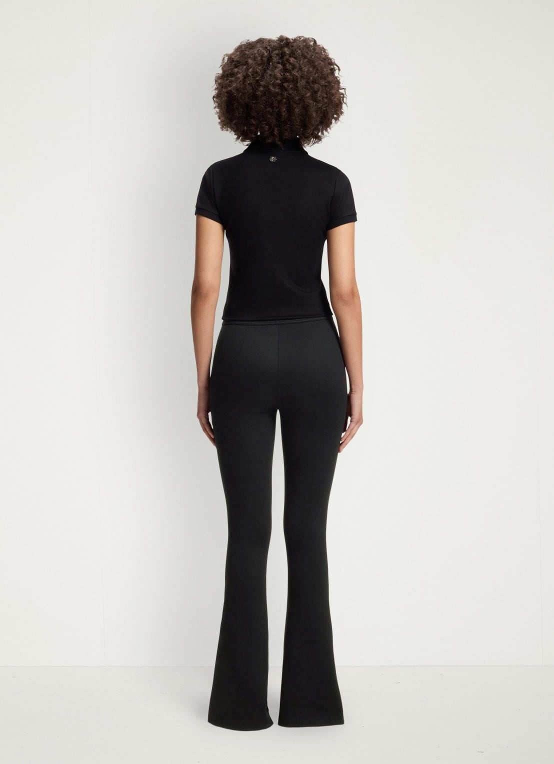 HUGO High waist flared fit pantalon met steekzakken - achterkant 5 zwart