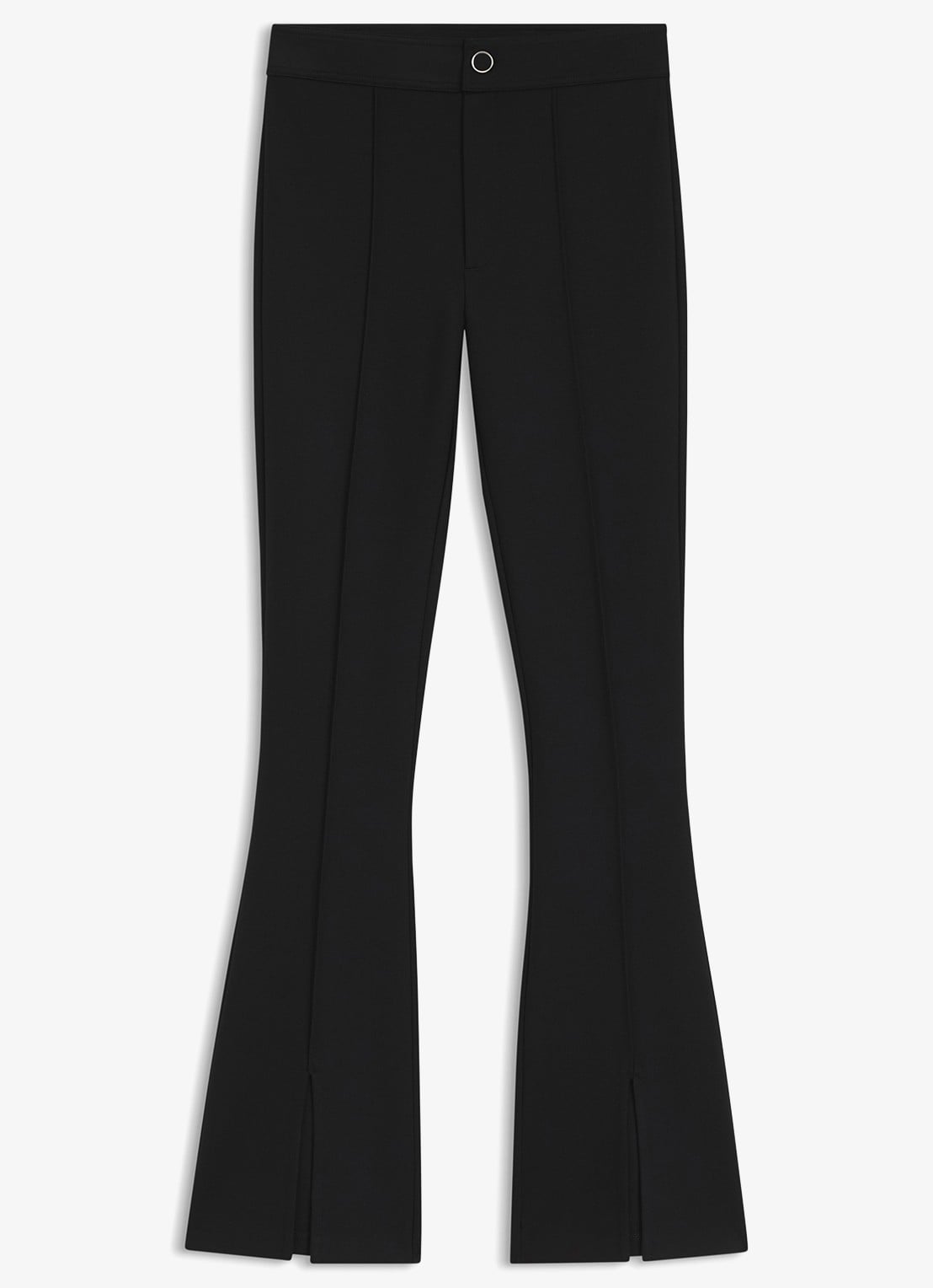 HUGO High waist flared fit pantalon met steekzakken - voorkant zwart