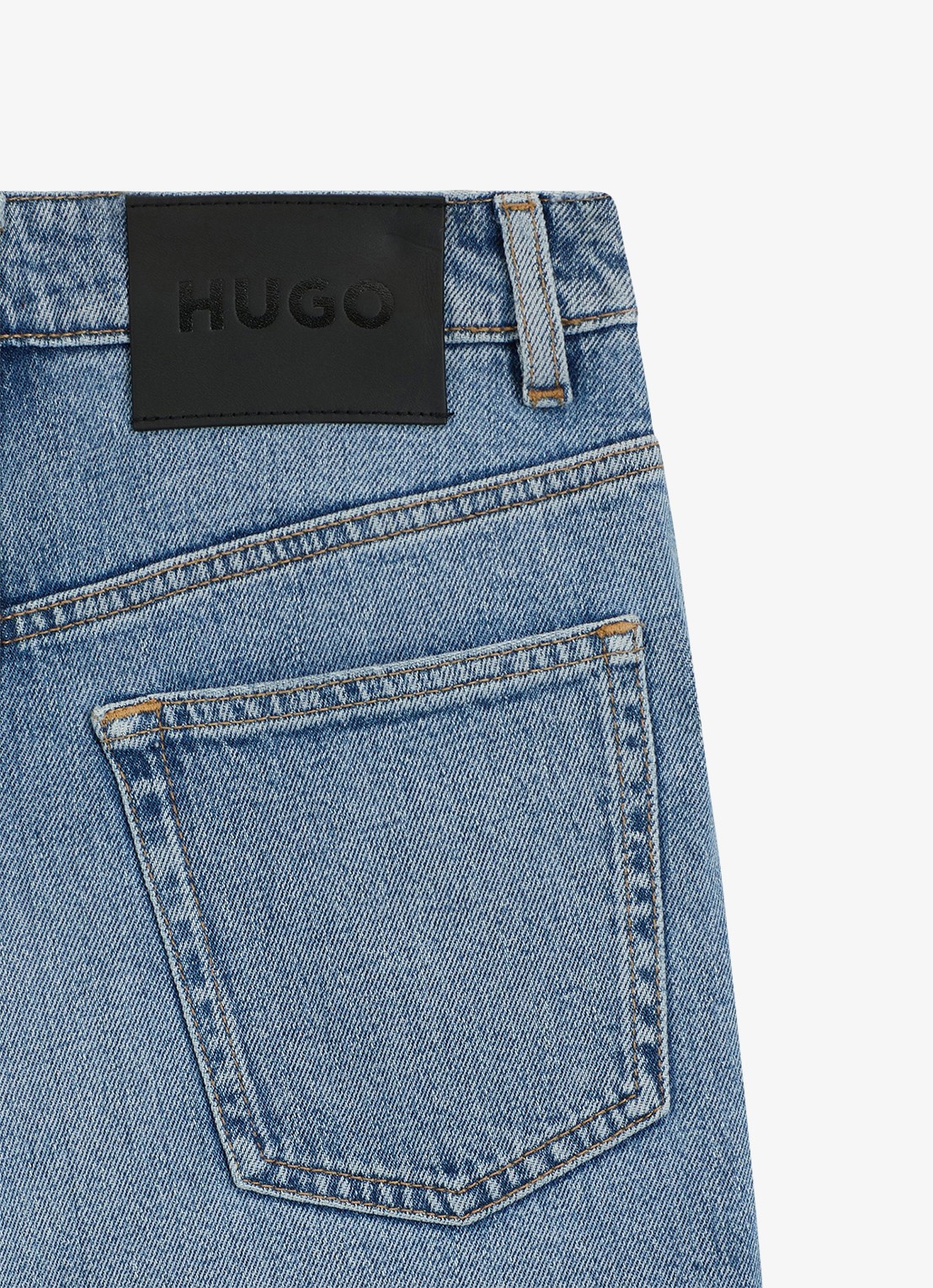 HUGO High waist mom jeans met lichte wassing - detail 4 lichtblauw