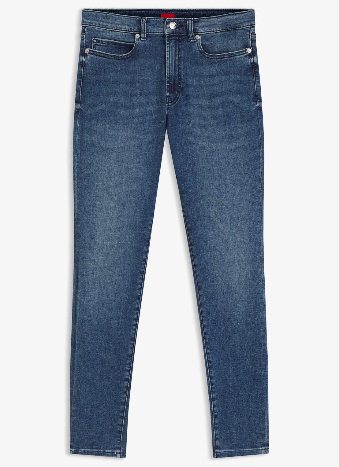 HUGO High waist skinny cropped jeans met medium wassing - voorkant indigo