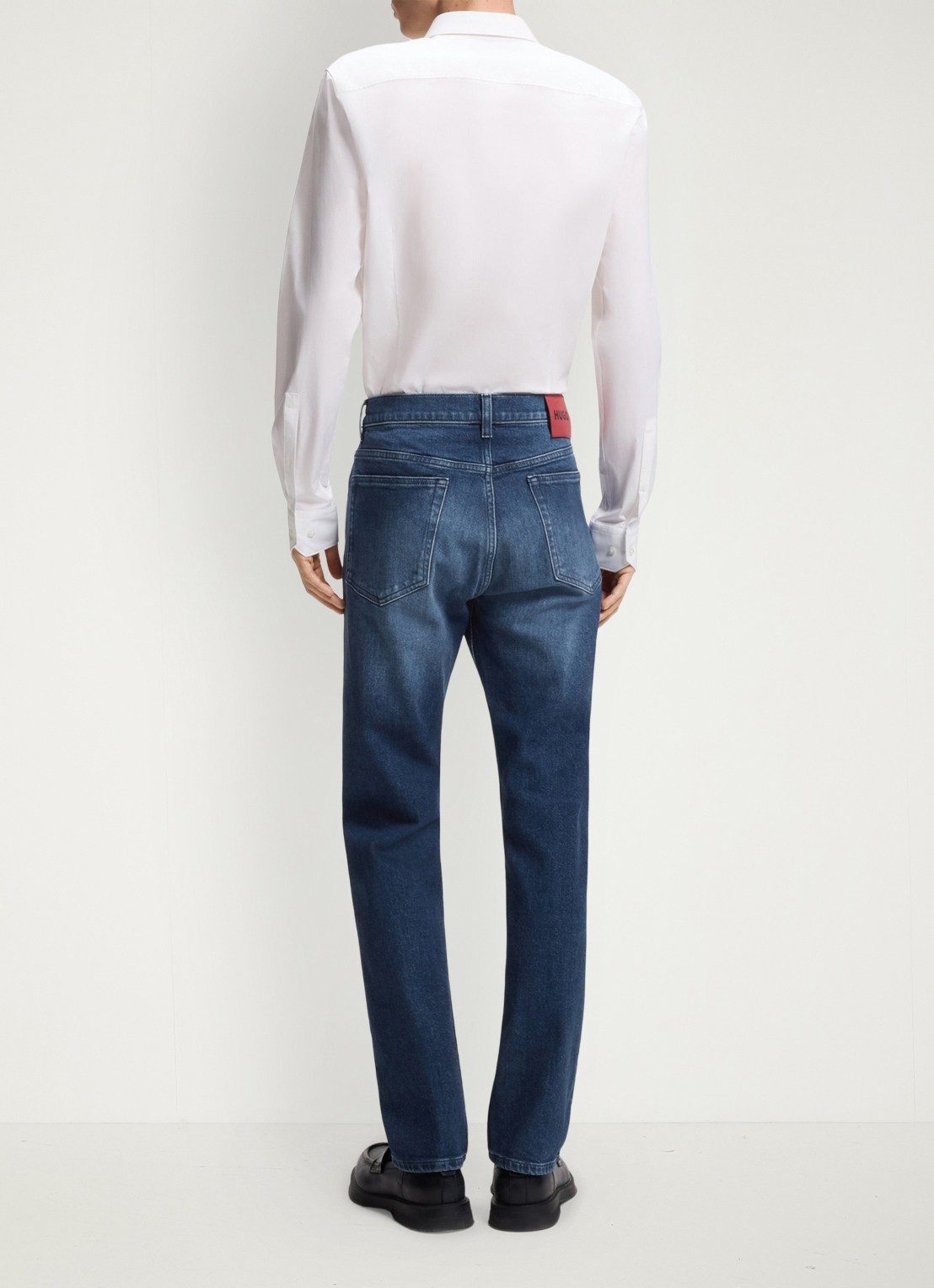 HUGO High waist slim fit jeans in katoenblend - achterkant denim