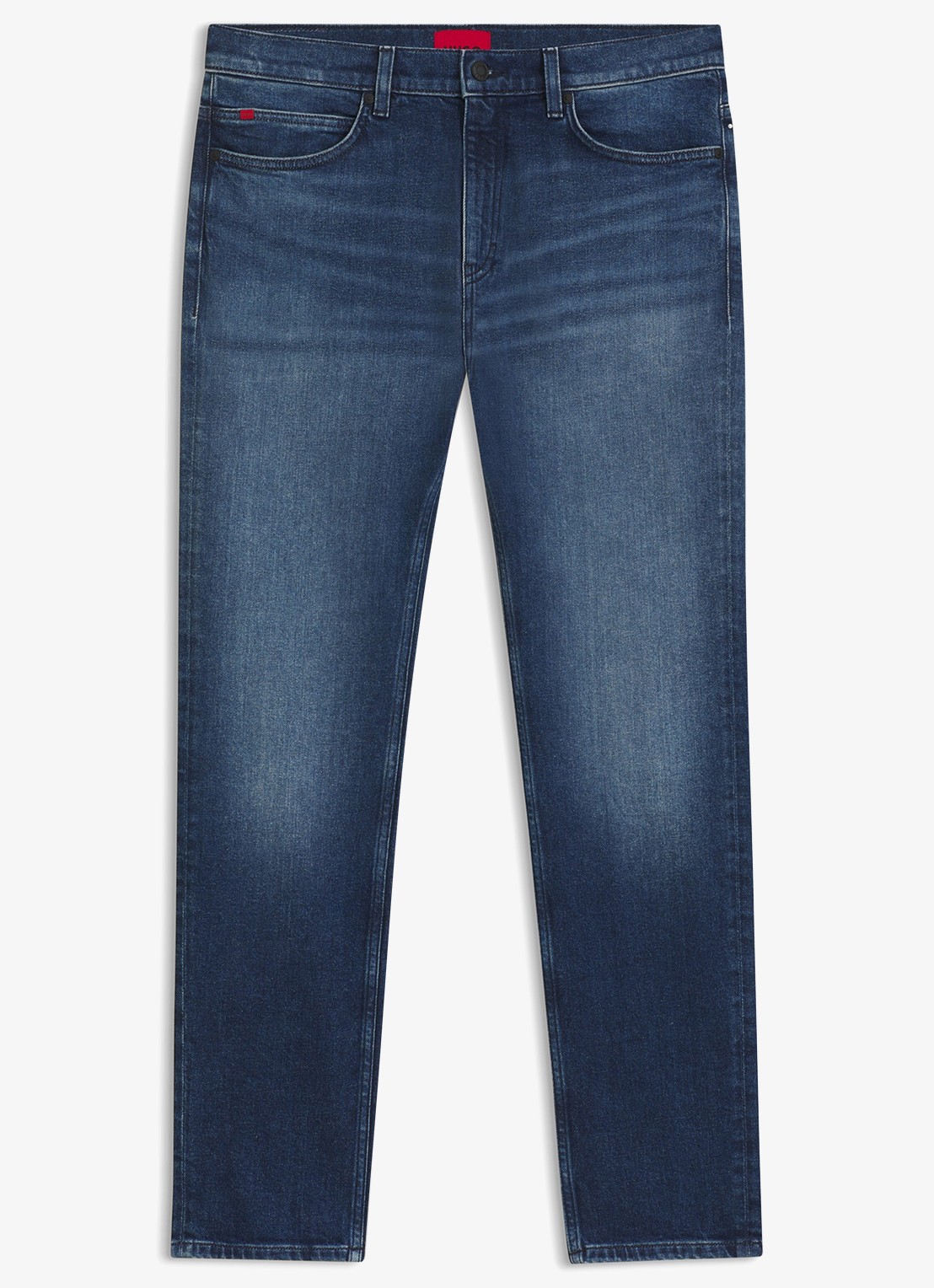 HUGO High waist slim fit jeans in katoenblend - voorkant 2 denim