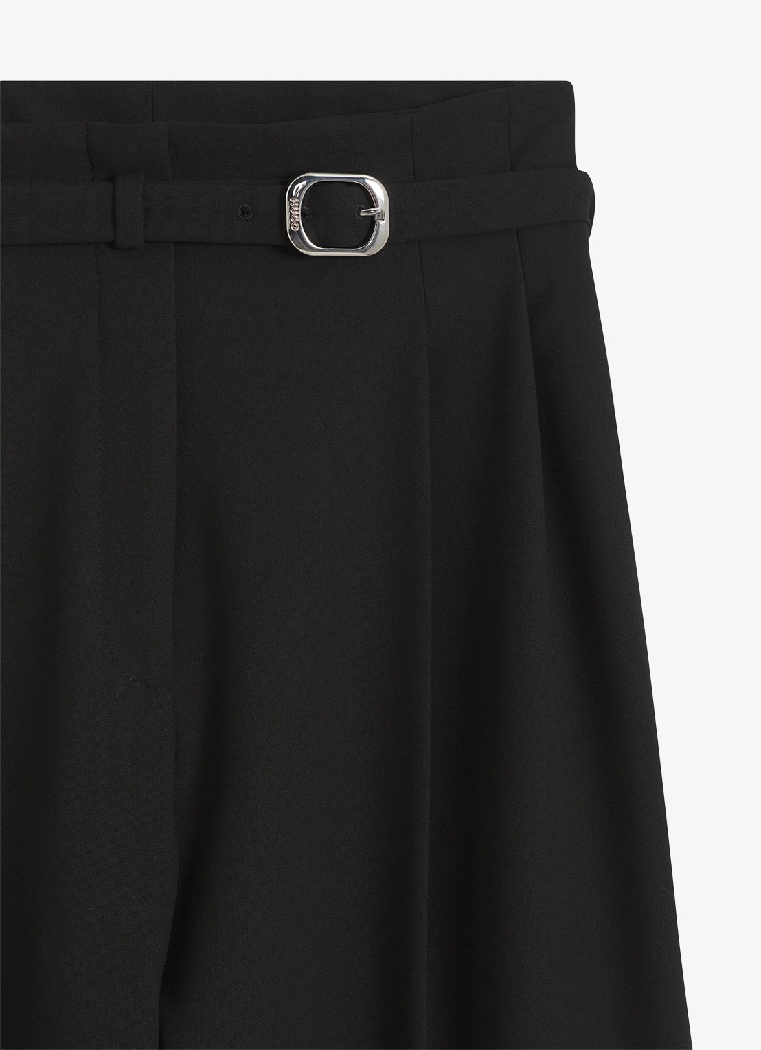 HUGO High waist straight fit pantalon met ceintuur en steekzakken  - detail 3 zwart