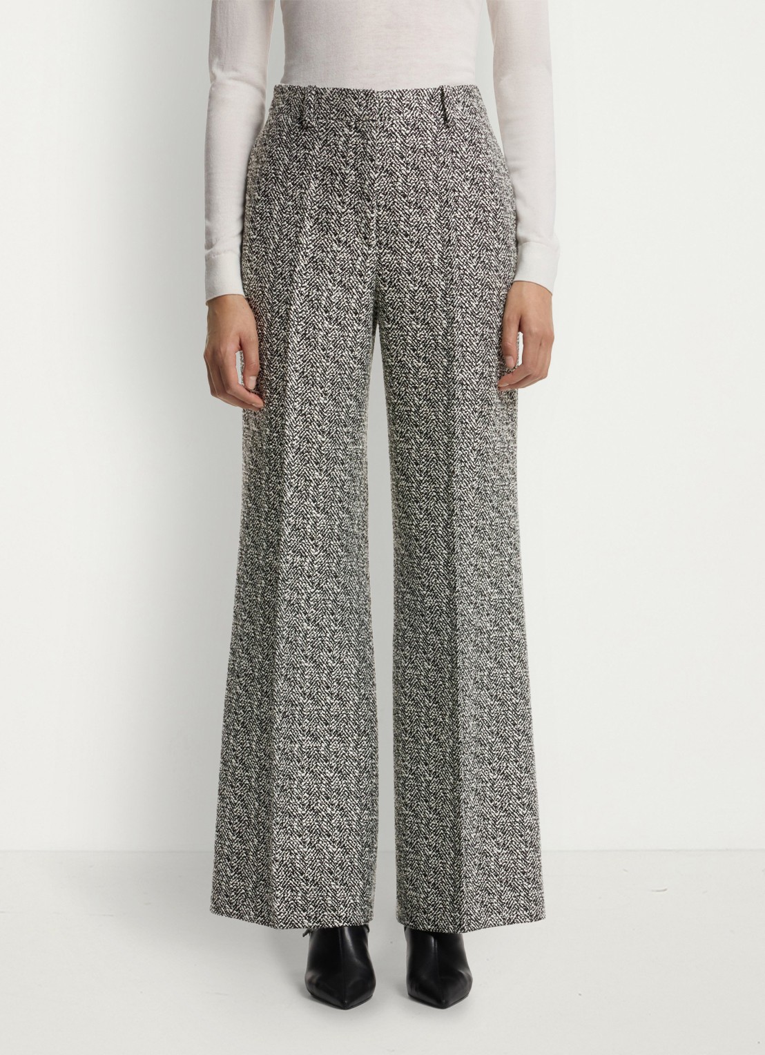 HUGO High waist straight fit pantalon met steekzakken  - detail middengrijs