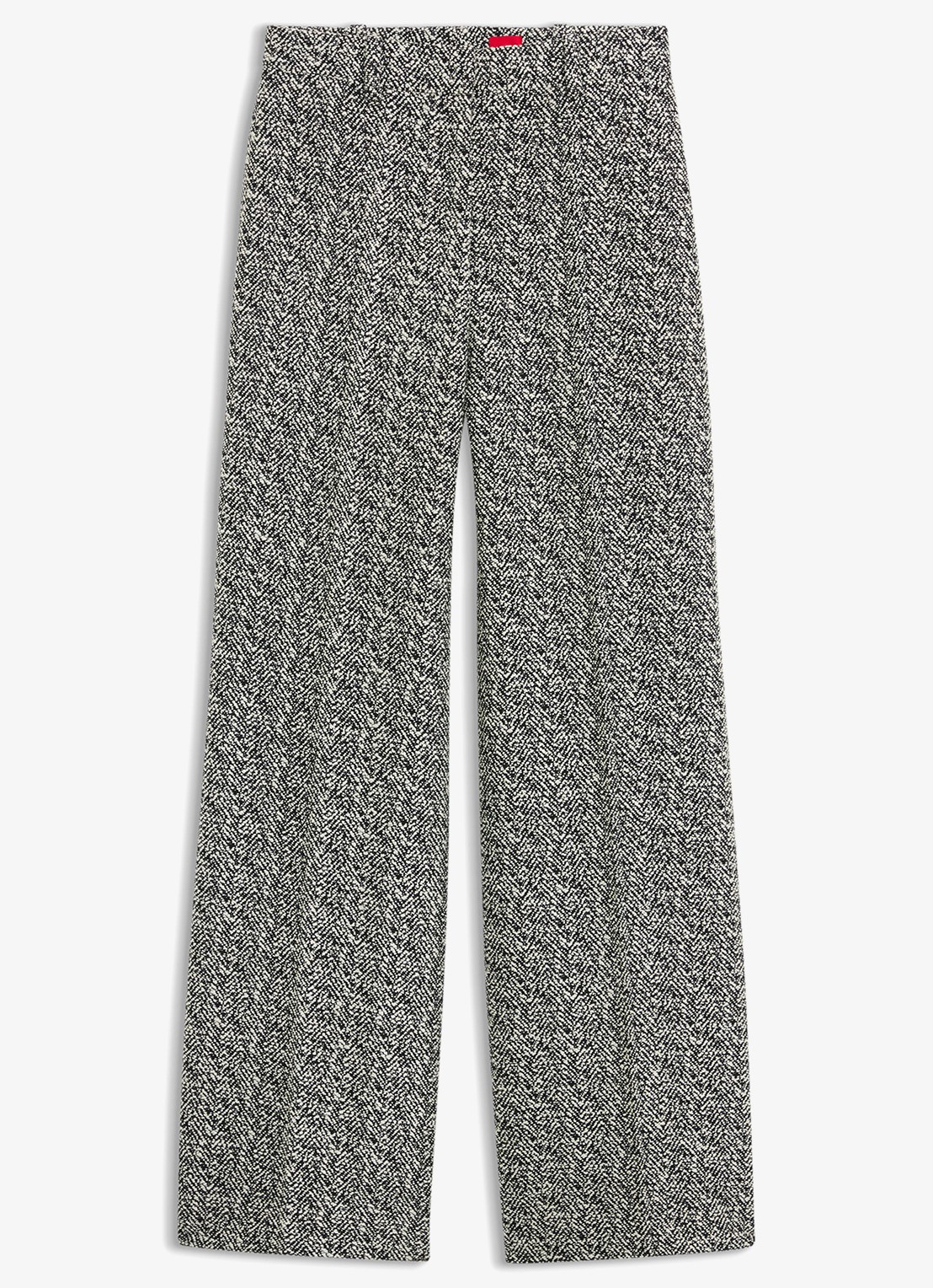 HUGO High waist straight fit pantalon met steekzakken  - voorkant 5 middengrijs