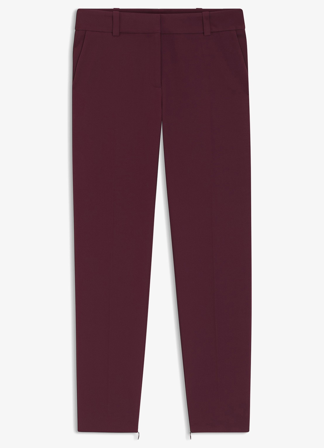 HUGO High waist tapered fit pantalon met logo - voorkant bordeauxrood
