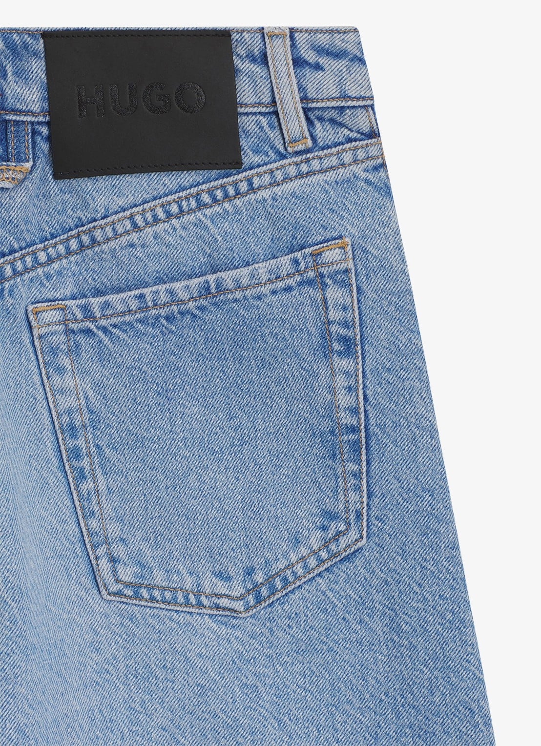 HUGO High waist wide fit korte broek van denim - detail 6 denim