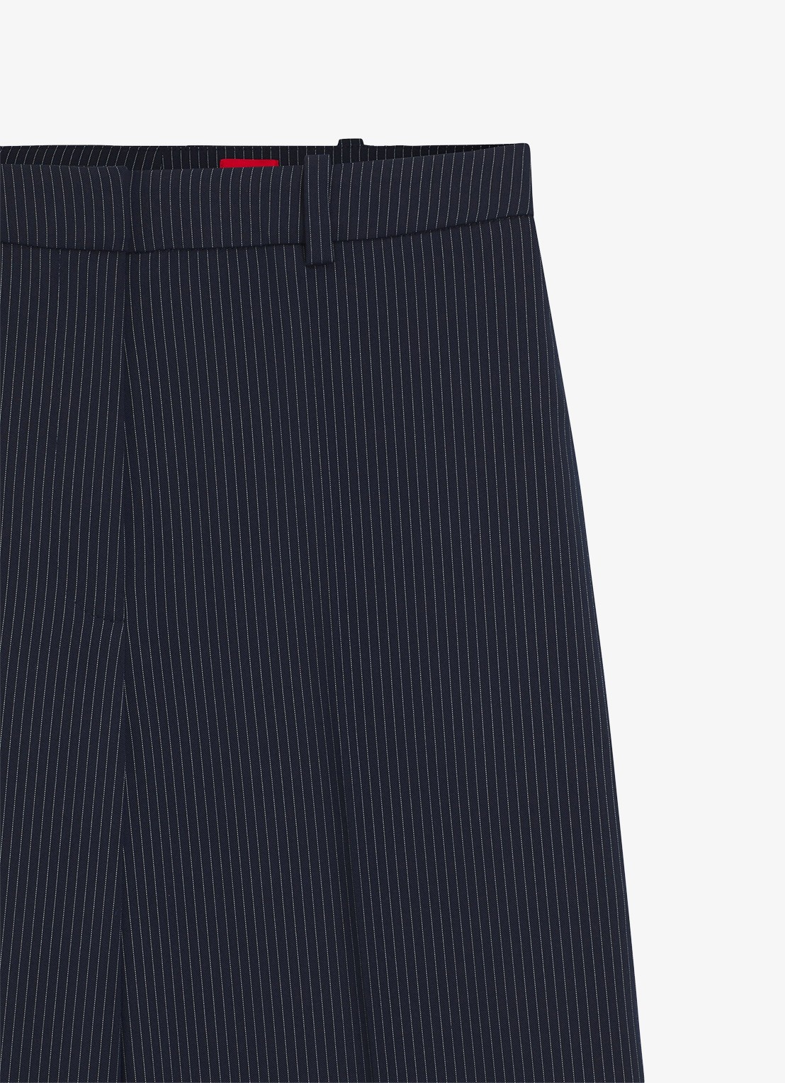 HUGO High waist wide fit pantalon met krijtstreep - detail 6 donkerblauw