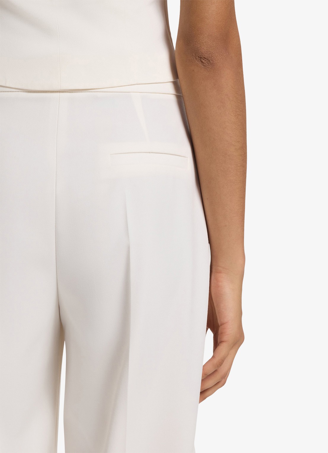 HUGO High waist wide fit pantalon met paspelzak - detail 3 open white-115 / wit