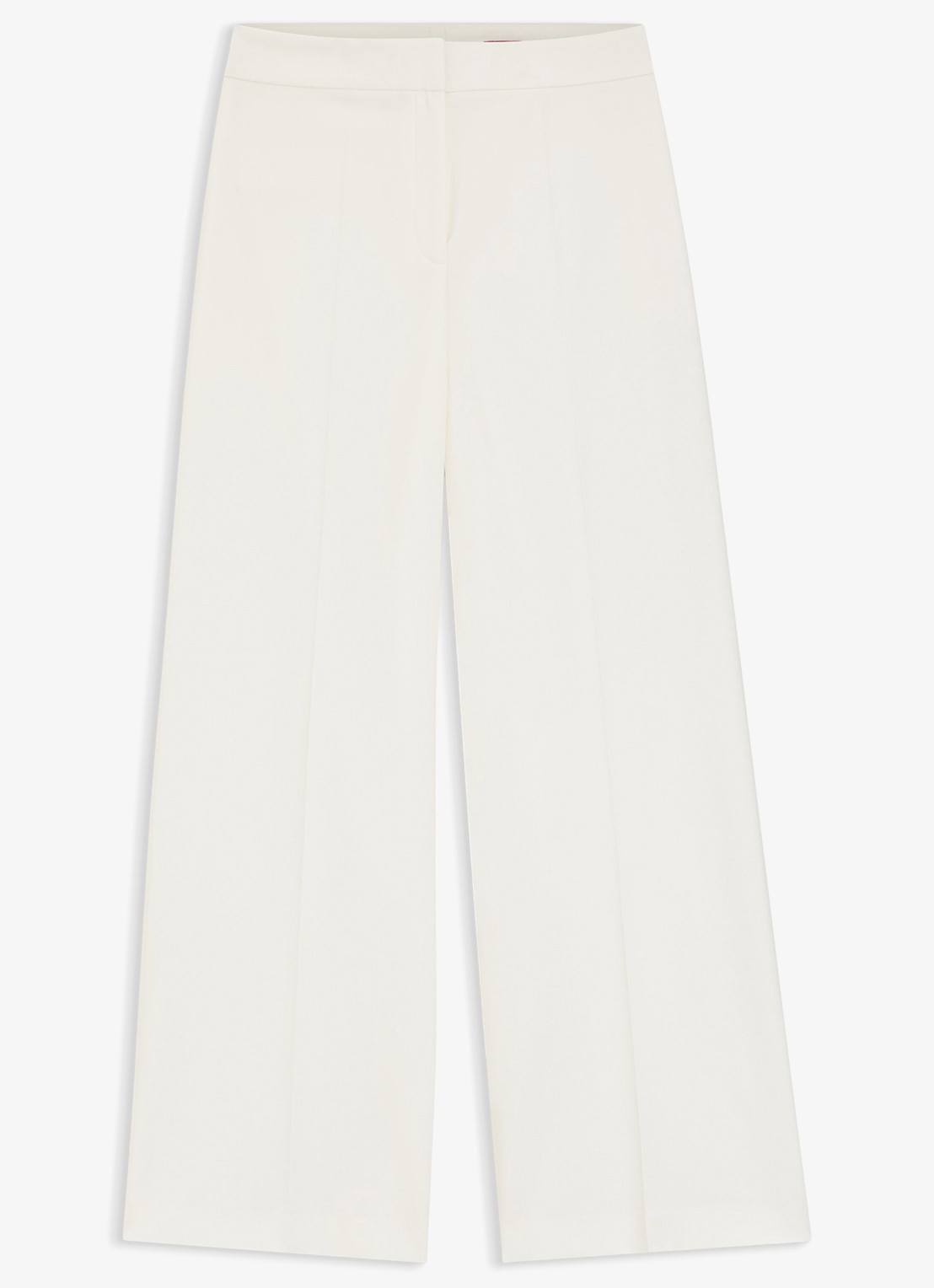 HUGO High waist wide fit pantalon met paspelzak - voorkant 5 open white-115 / wit
