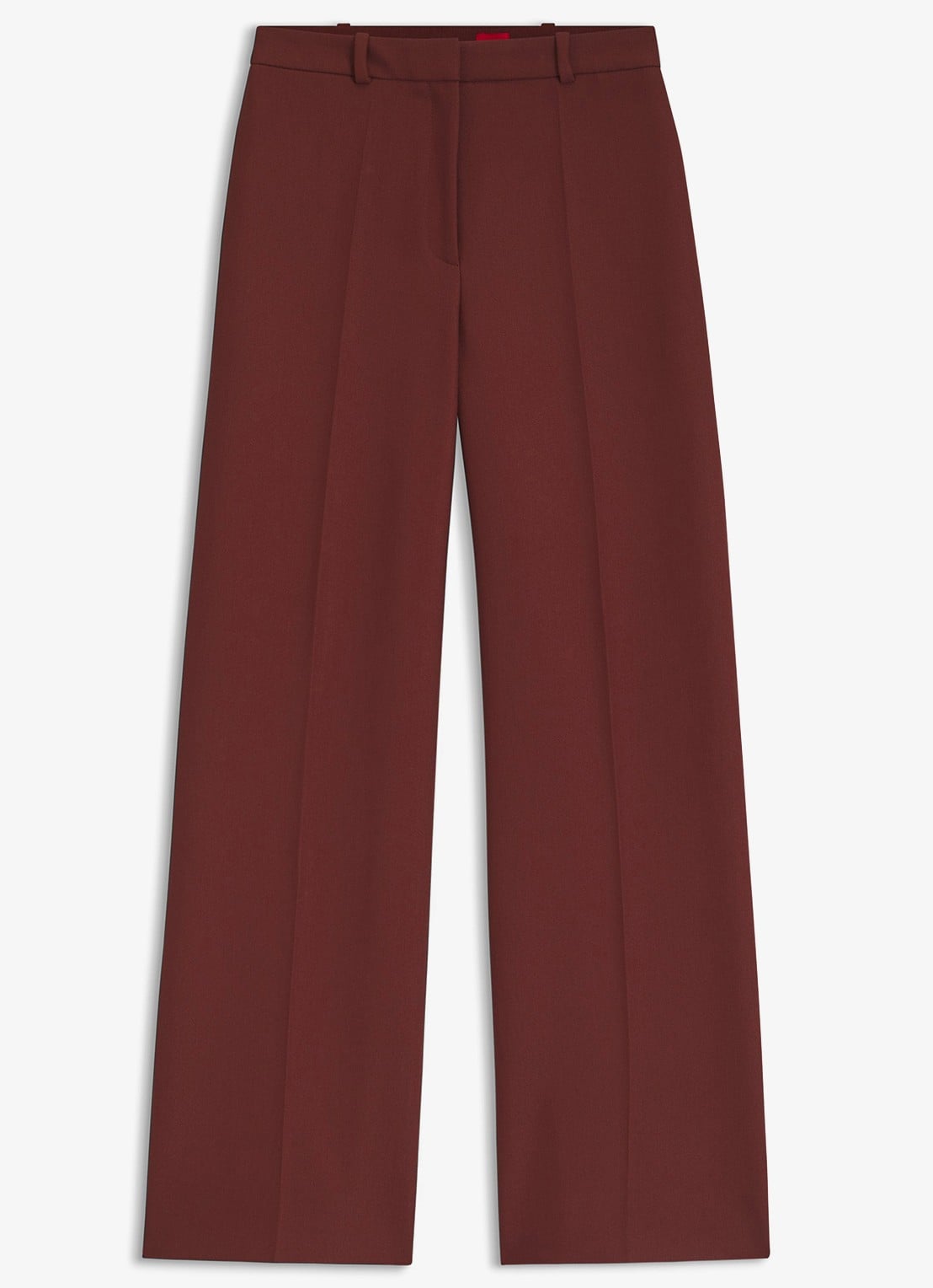HUGO High waist wide fit pantalon met steekzakken - voorkant 2 bruin