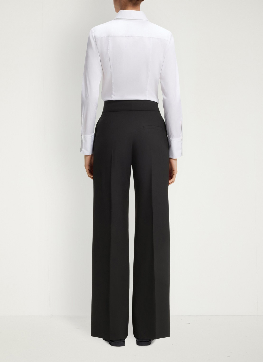 HUGO High waist wide fit pantalon met steekzakken - achterkant 6 zwart