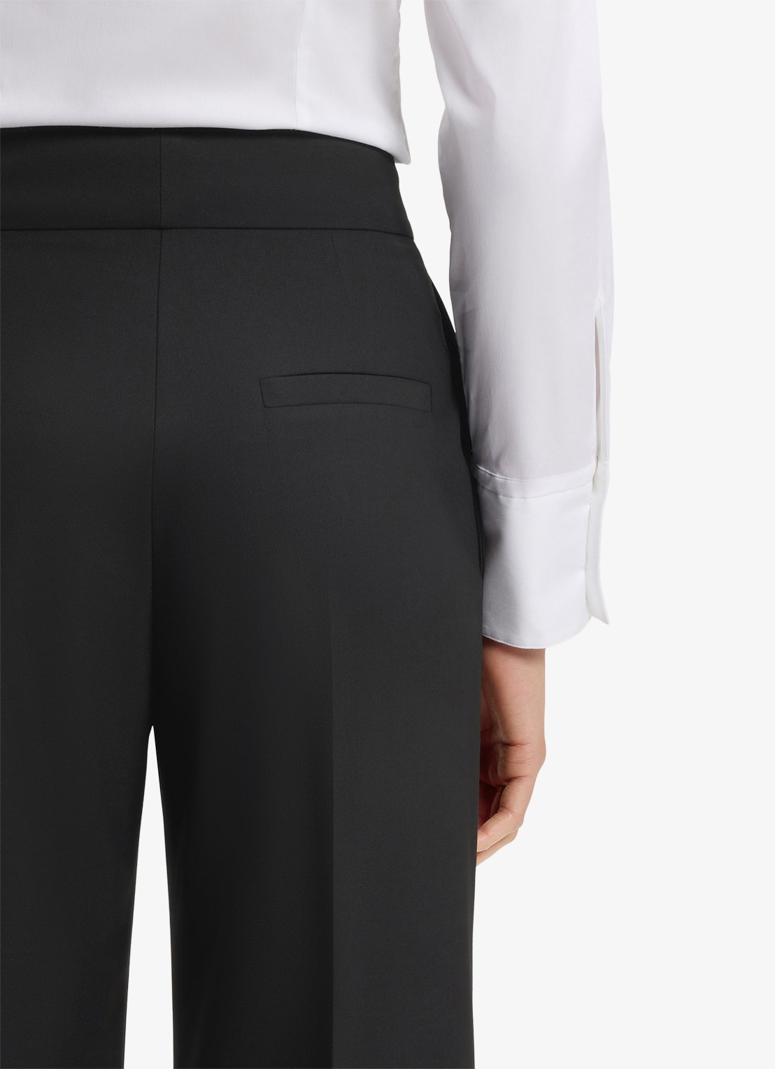 HUGO High waist wide fit pantalon met steekzakken - detail 2 zwart