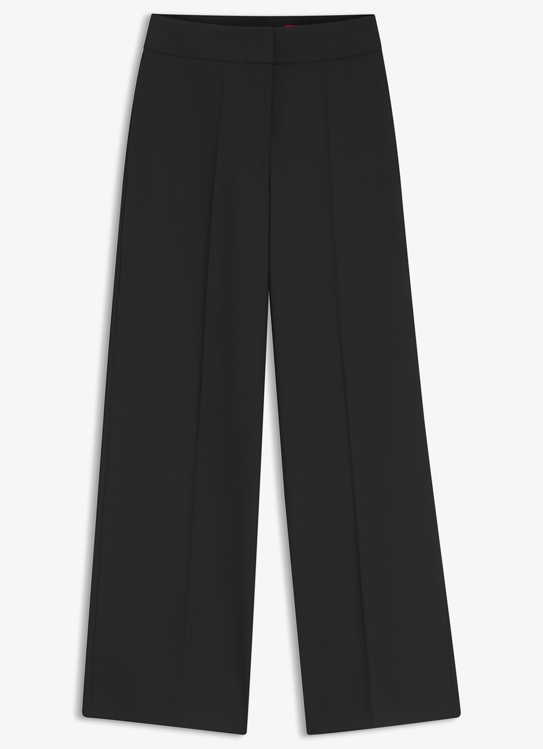 HUGO High waist wide fit pantalon met steekzakken - voorkant 4 zwart