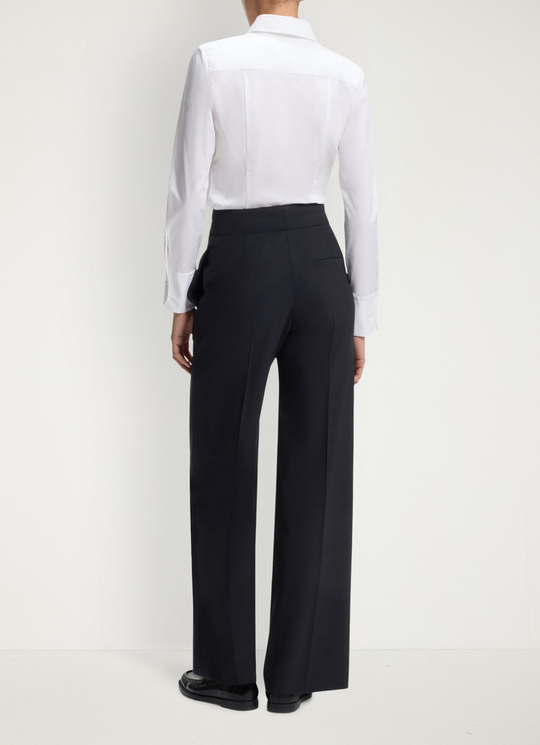 HUGO High waist wide fit pantalon met steekzakken - achterkant 4 blauw