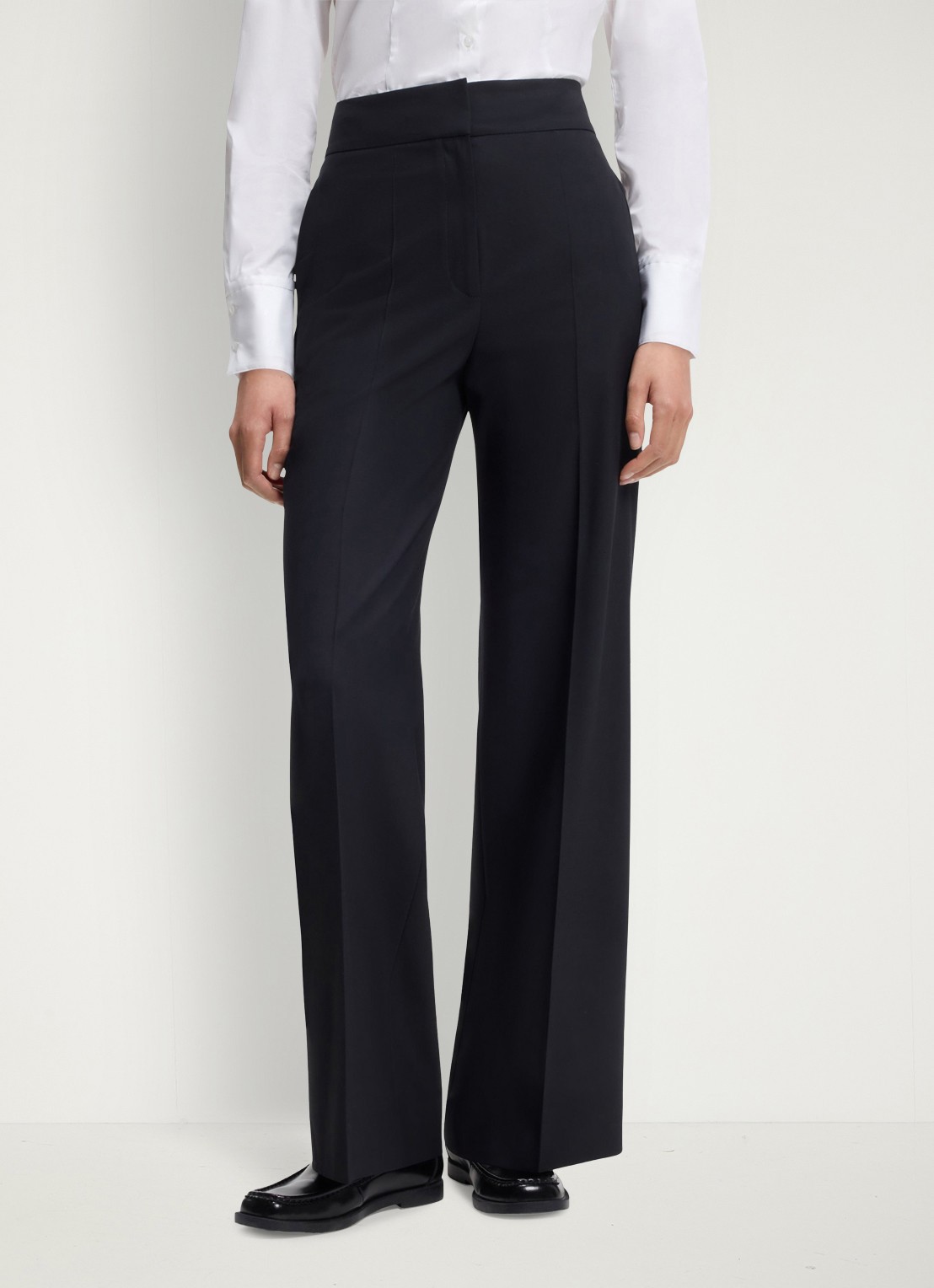 HUGO High waist wide fit pantalon met steekzakken - detail blauw