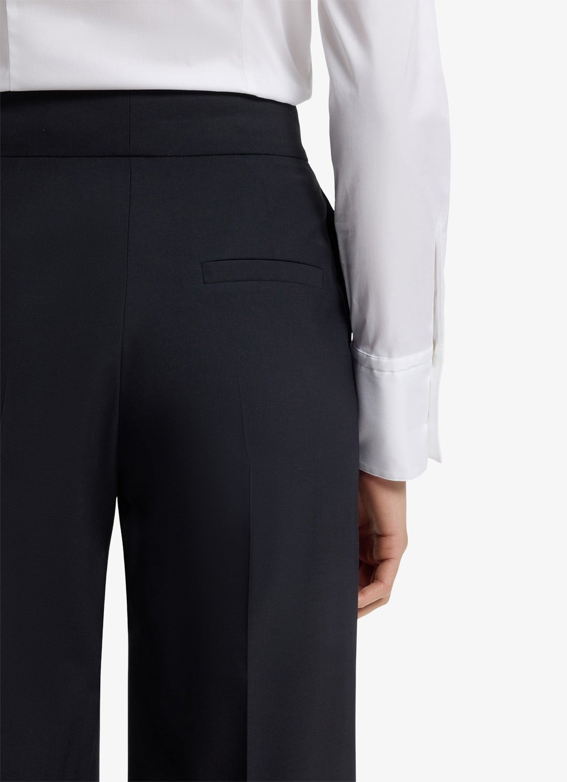 HUGO High waist wide fit pantalon met steekzakken - detail 2 blauw