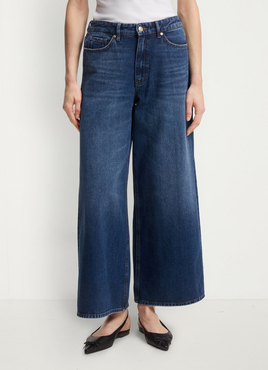 HUGO High waist wide leg jeans met steekzakken - detail 2 indigo