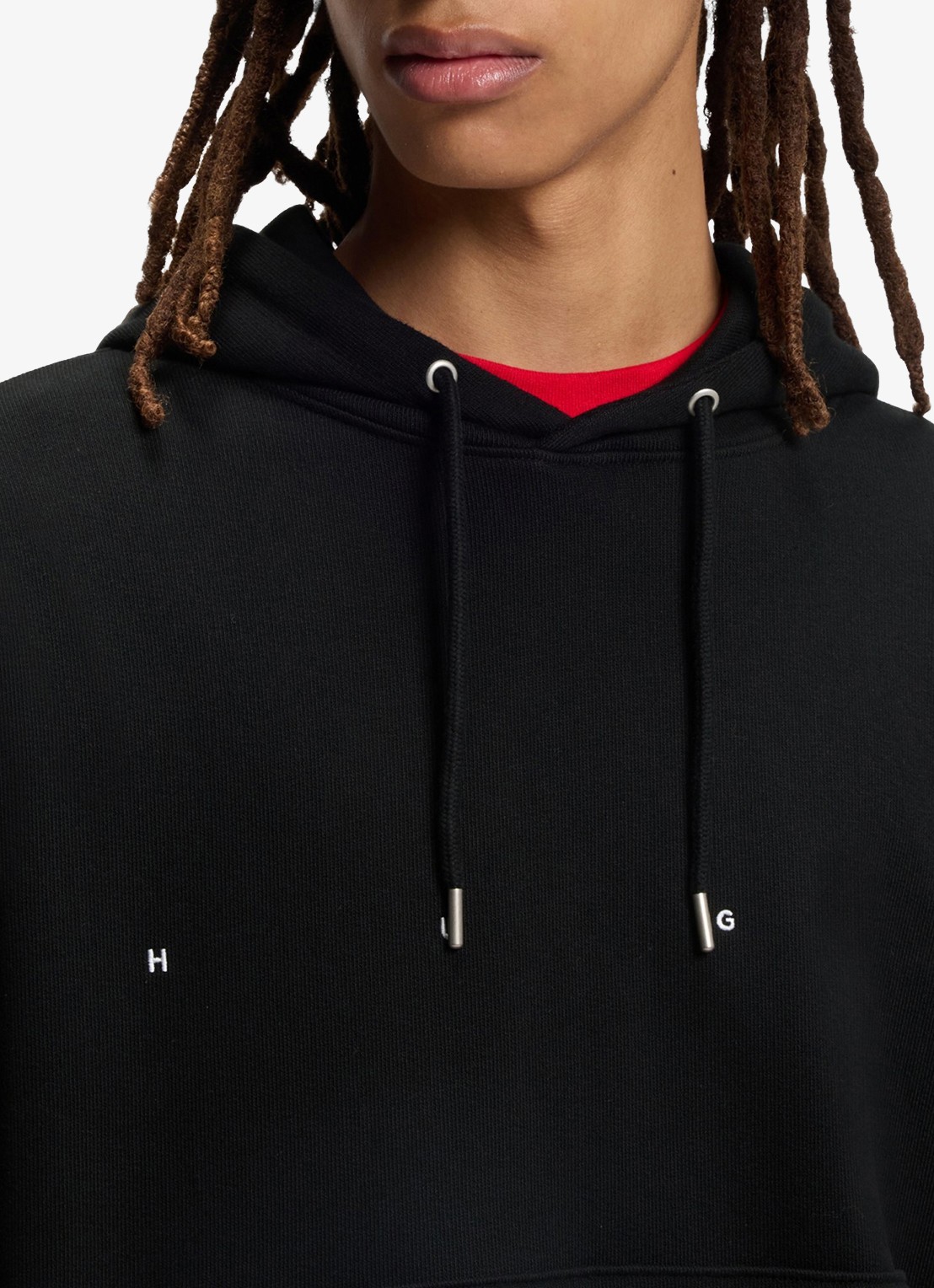 HUGO Hoodie met logo- en backprint - detail 2 zwart