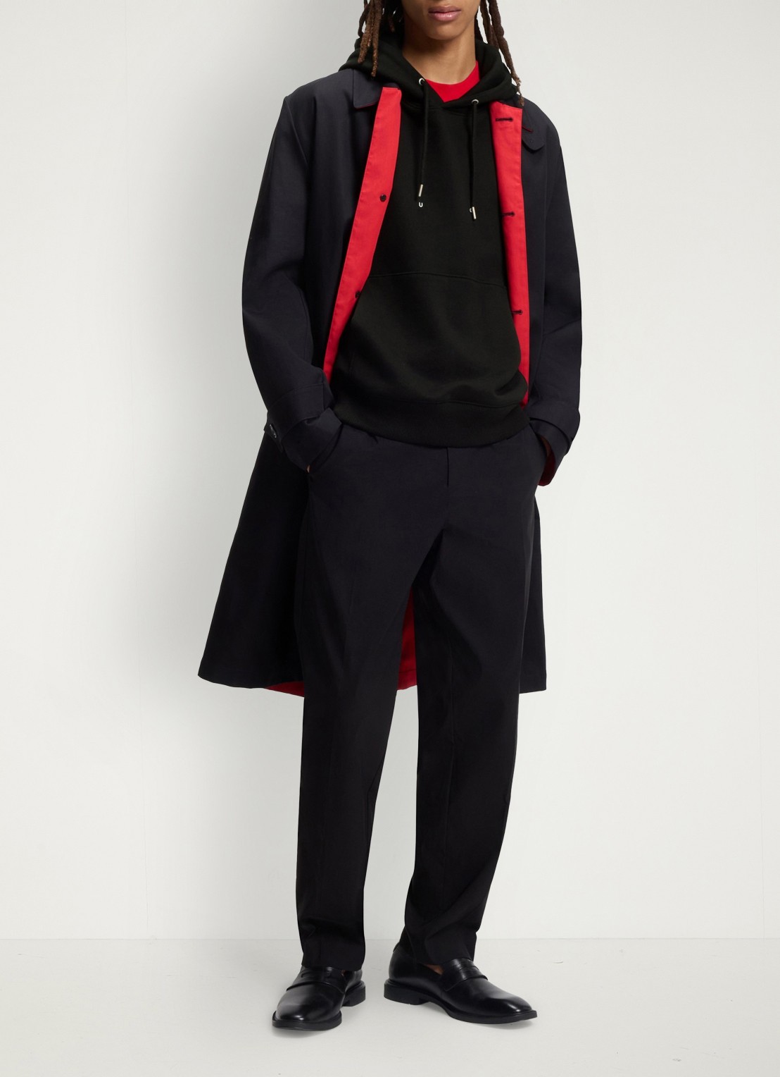 HUGO Hoodie met logo- en backprint - voorkant 5 zwart