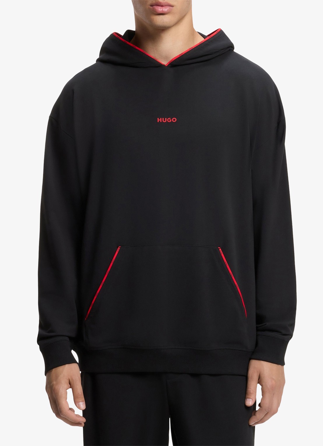 HUGO Hoodie met logo - detail 2 zwart