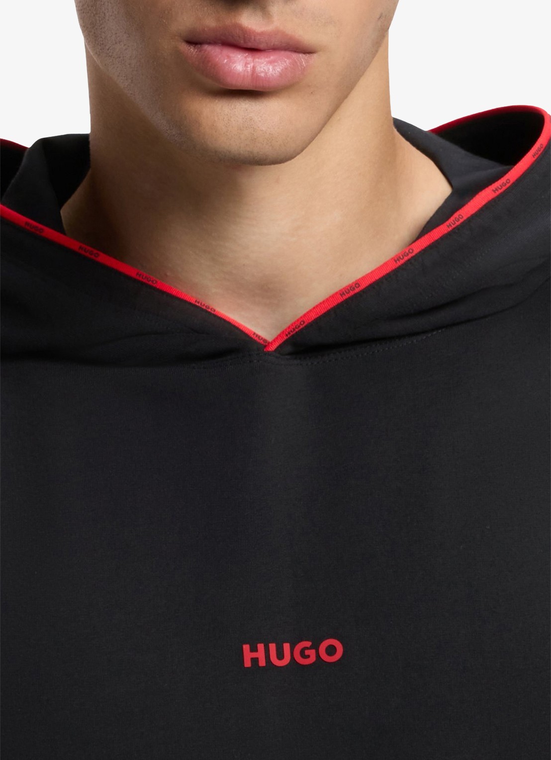 HUGO Hoodie met logo - detail 3 zwart