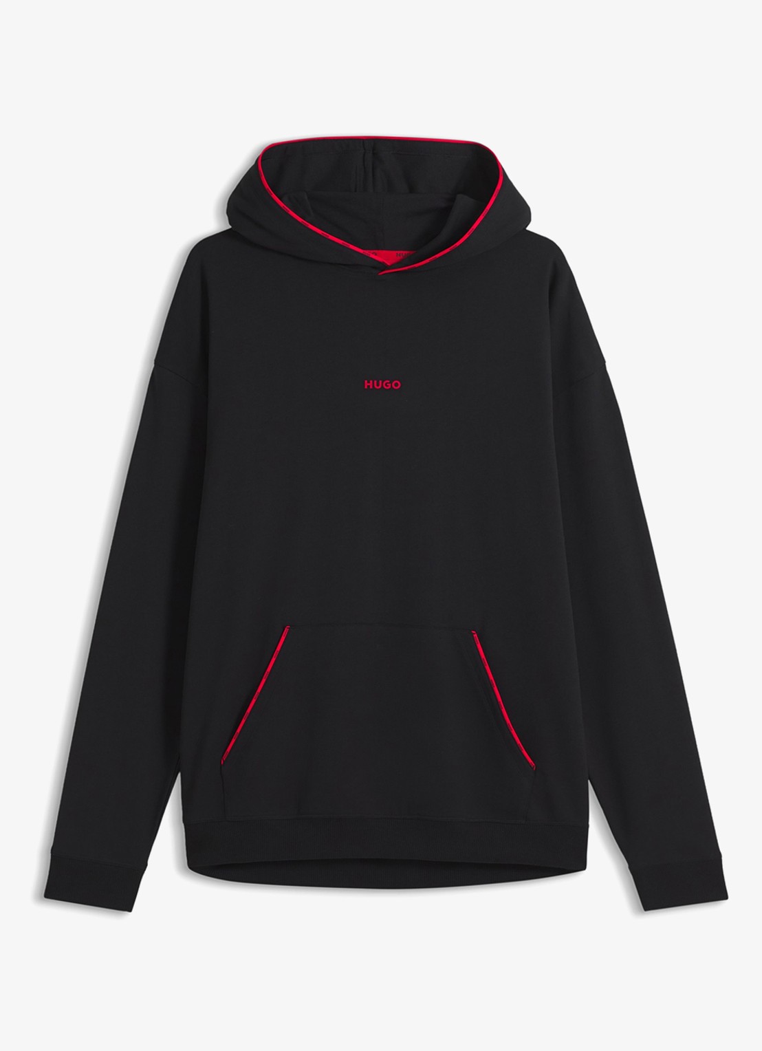 HUGO Hoodie met logo - voorkant 4 zwart