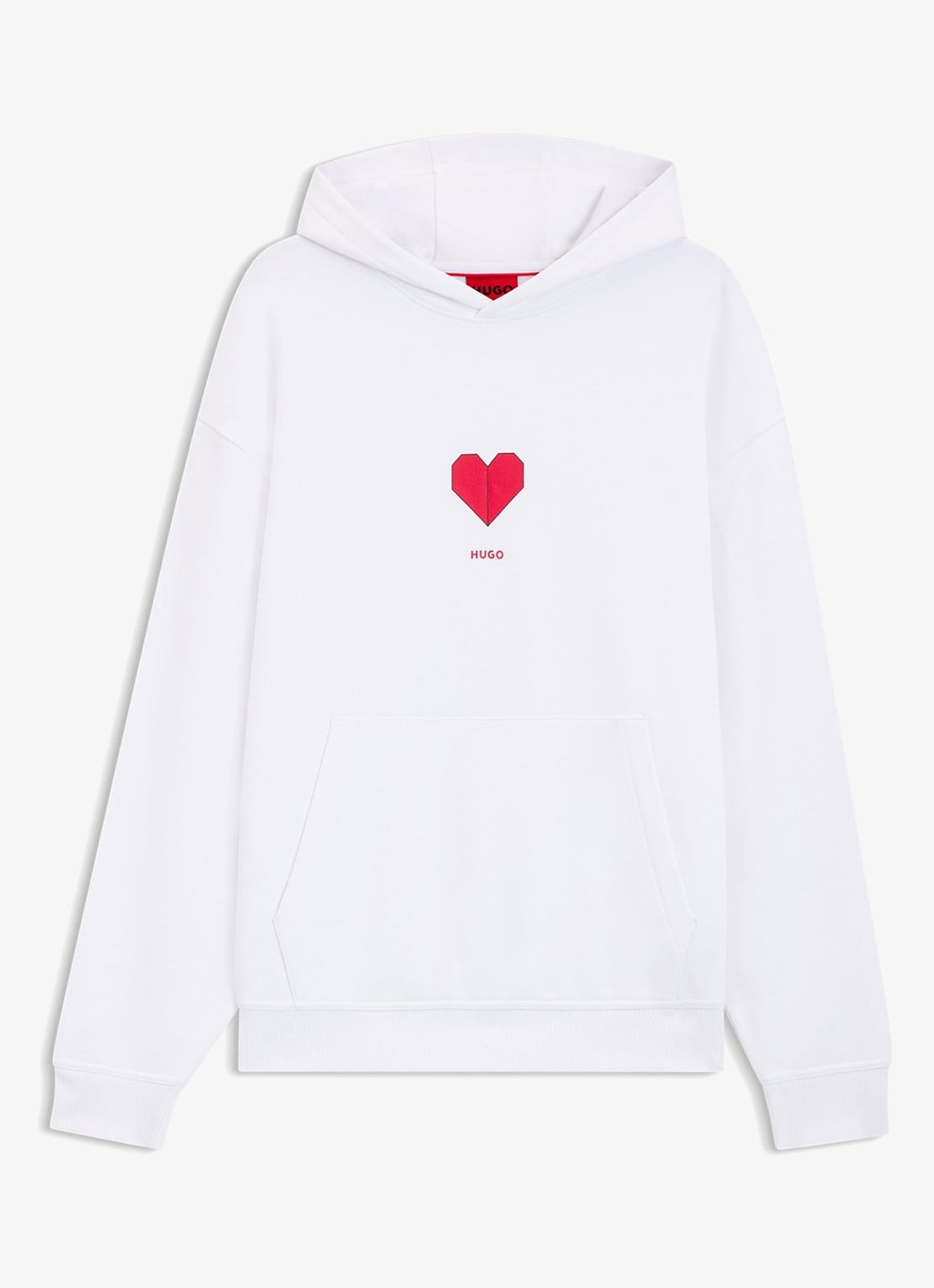 HUGO Hoodie met logo - voorkant wit