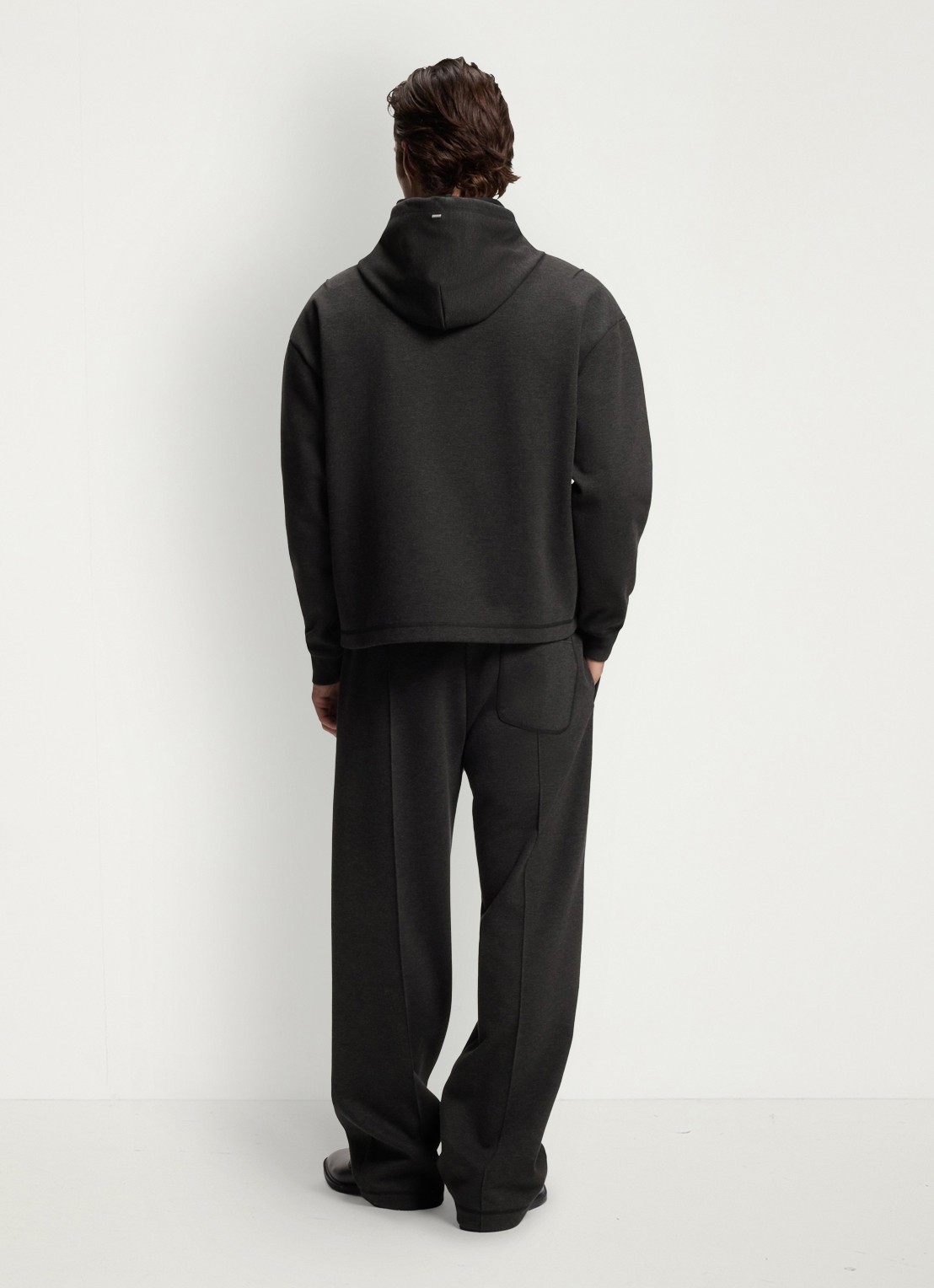 HUGO Hoodie met logo - achterkant donkergrijs